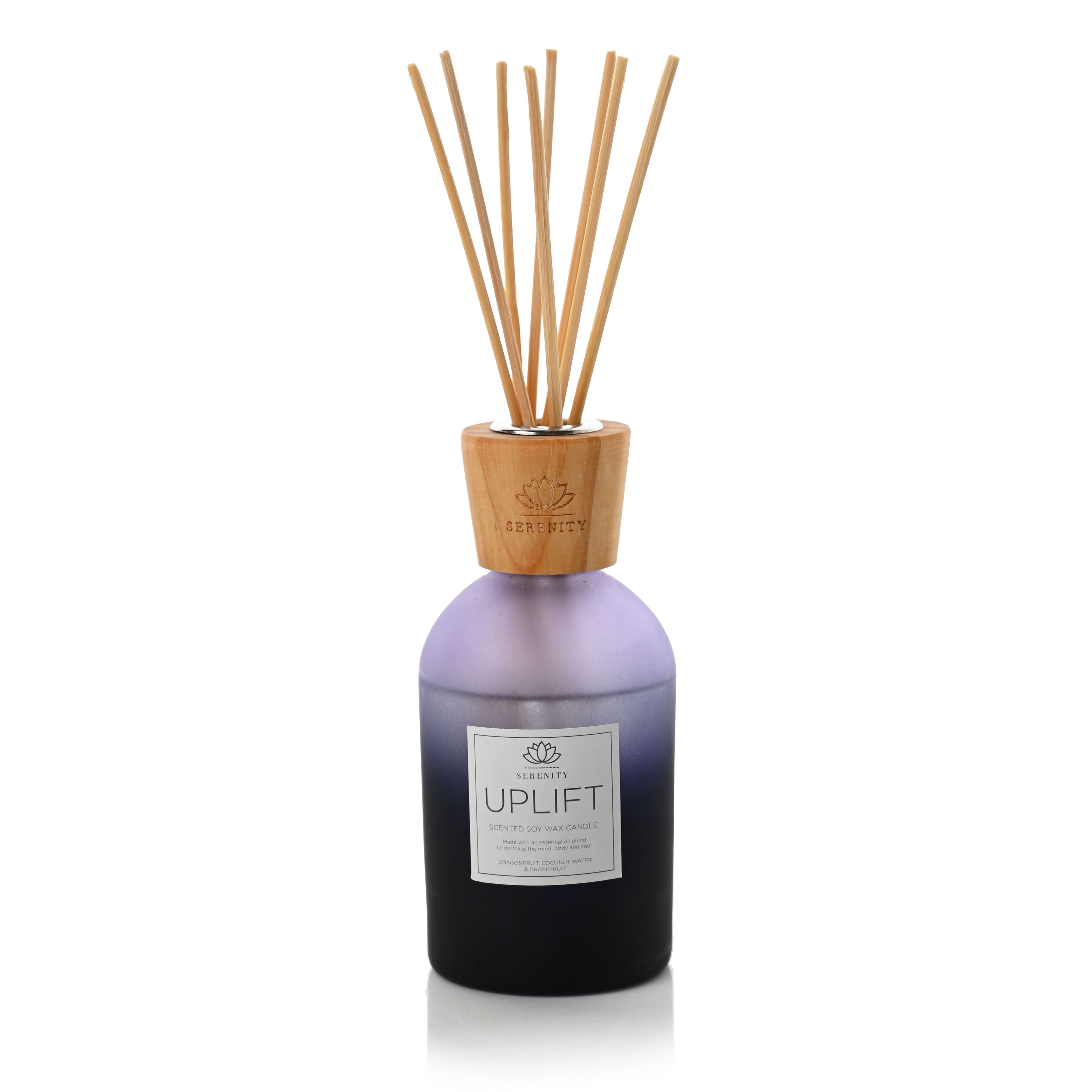 Serenity Uplift Glass Diffuser 220ml Dragonfruit, Grapefruit