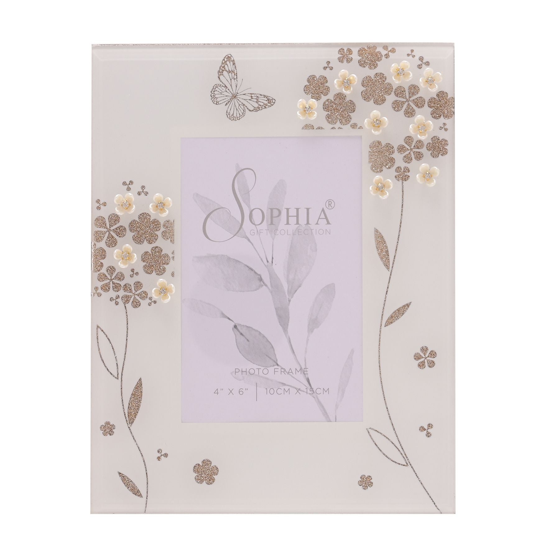 Sophia Glitter Butterfly Photo Frame 4" x 6"