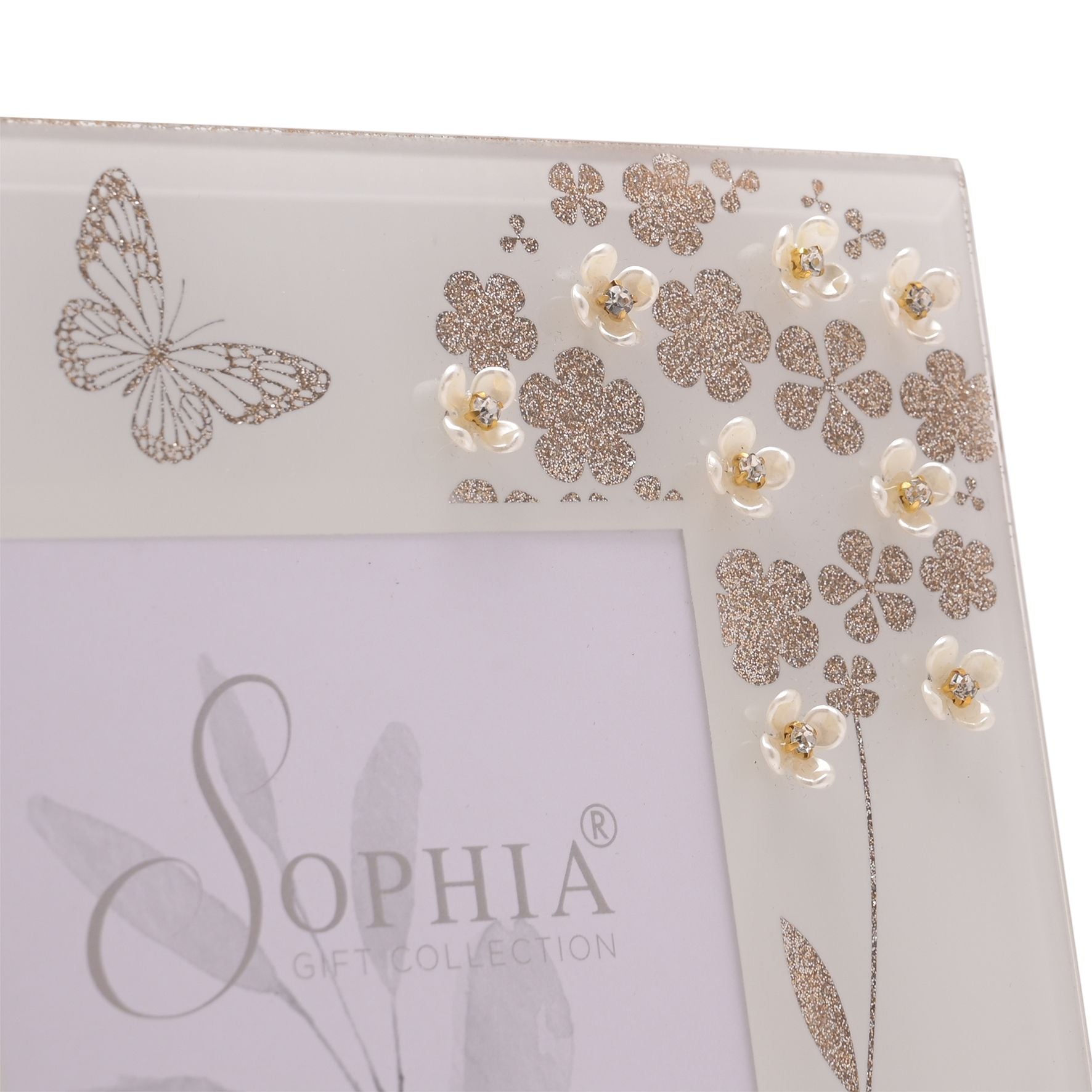 Sophia Glitter Butterfly Photo Frame 4" x 6"