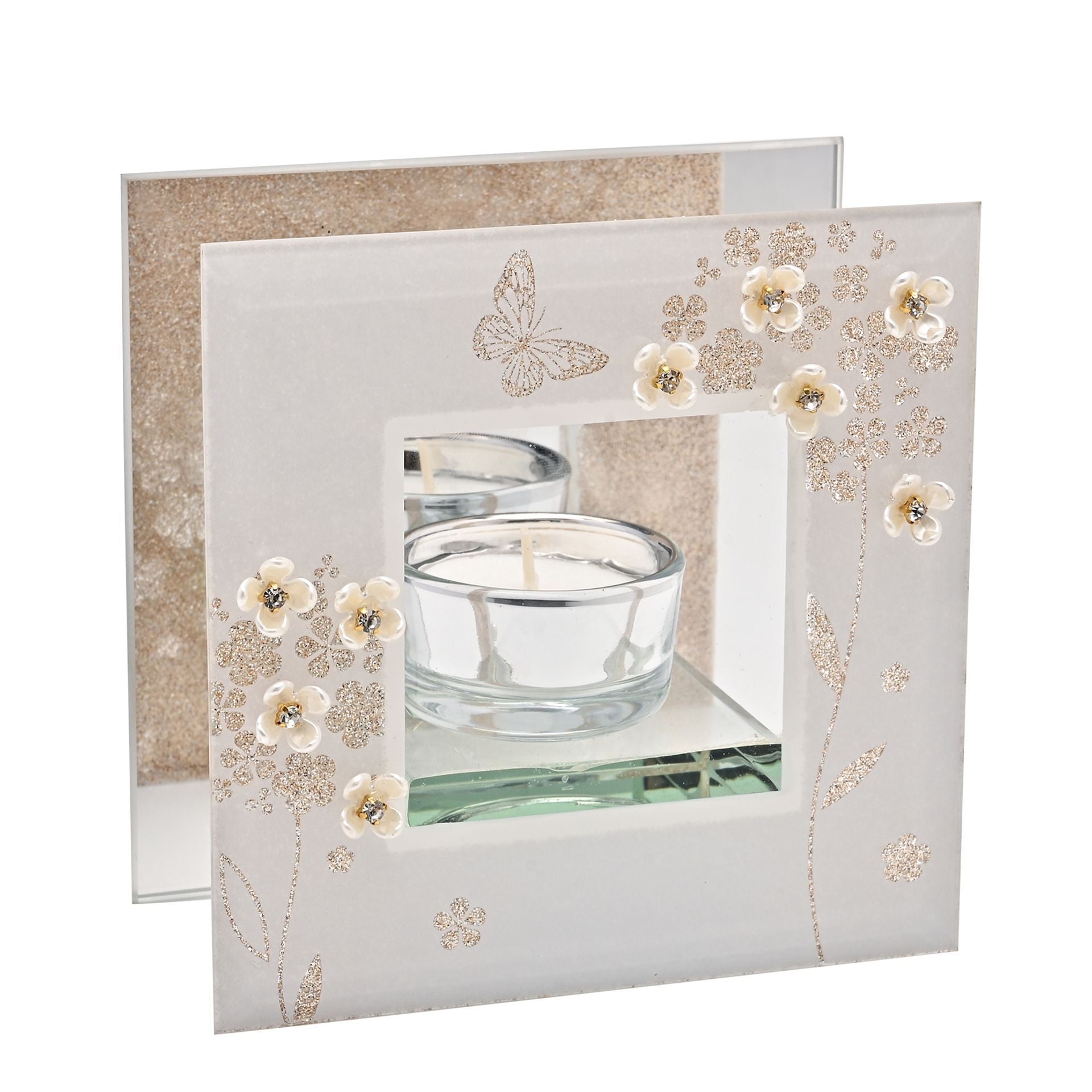 Sophia Glitter Butterfly Tealight Holder