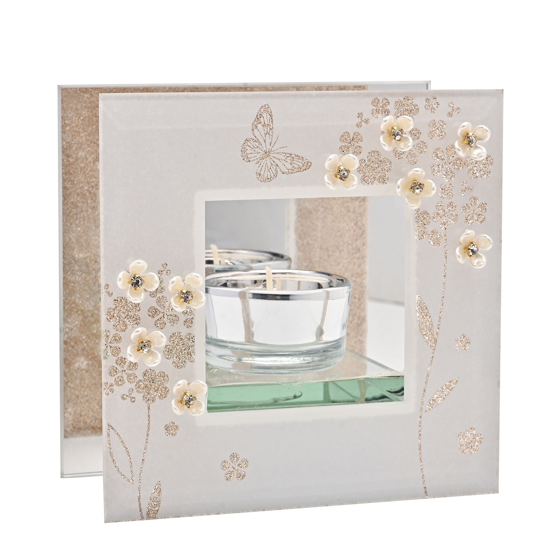 Sophia Glitter Butterfly Tealight Holder