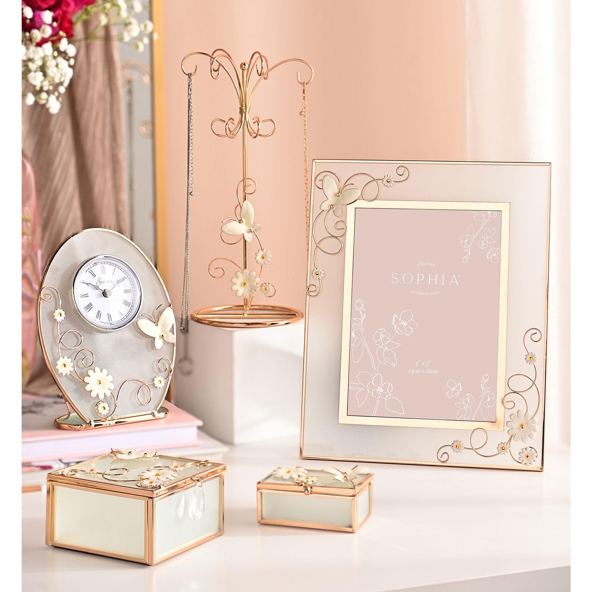 Sophia Classic Champagne Meadow Square Trinket Box