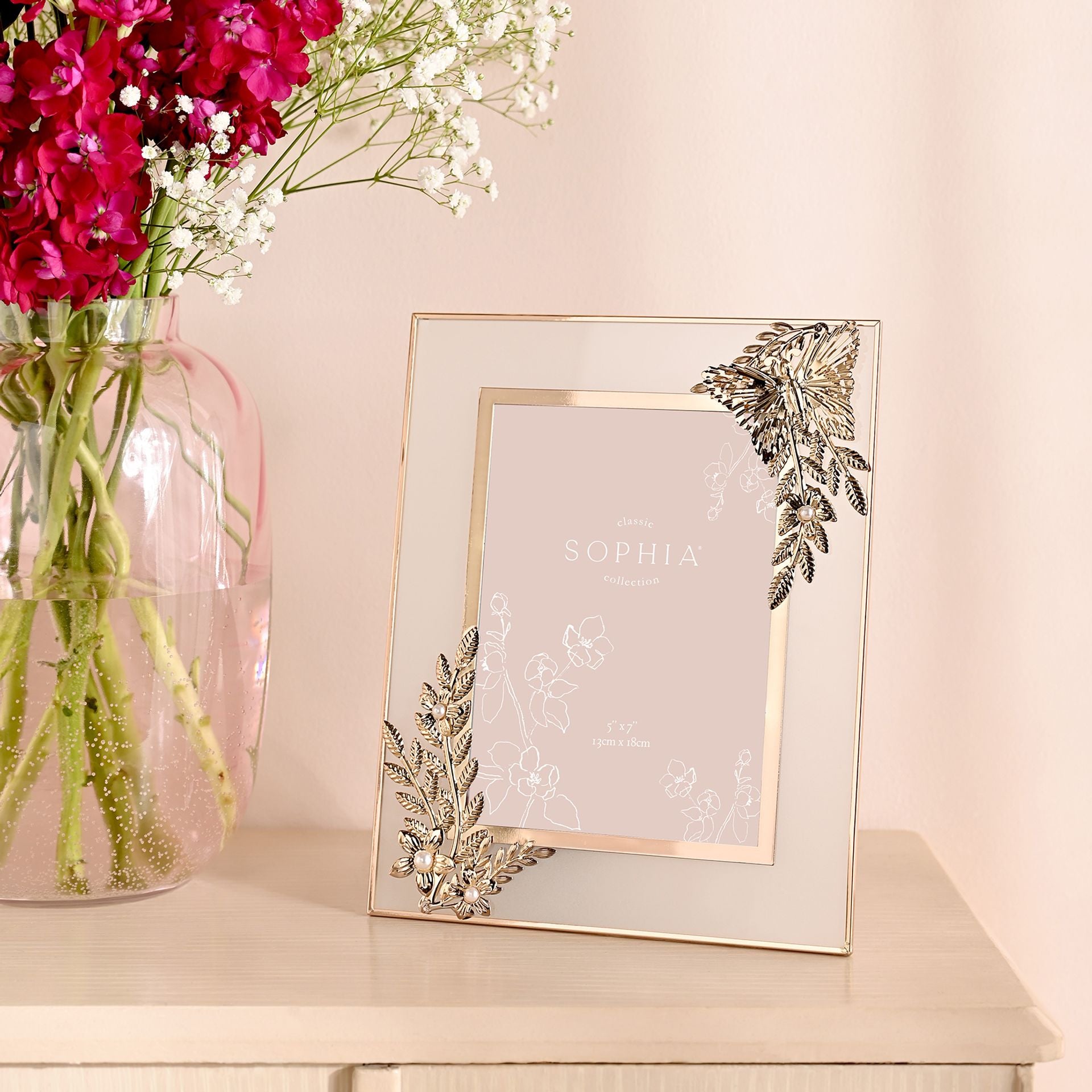 Sophia Classic Gold Butterfly Photo Frame 5" x 7"