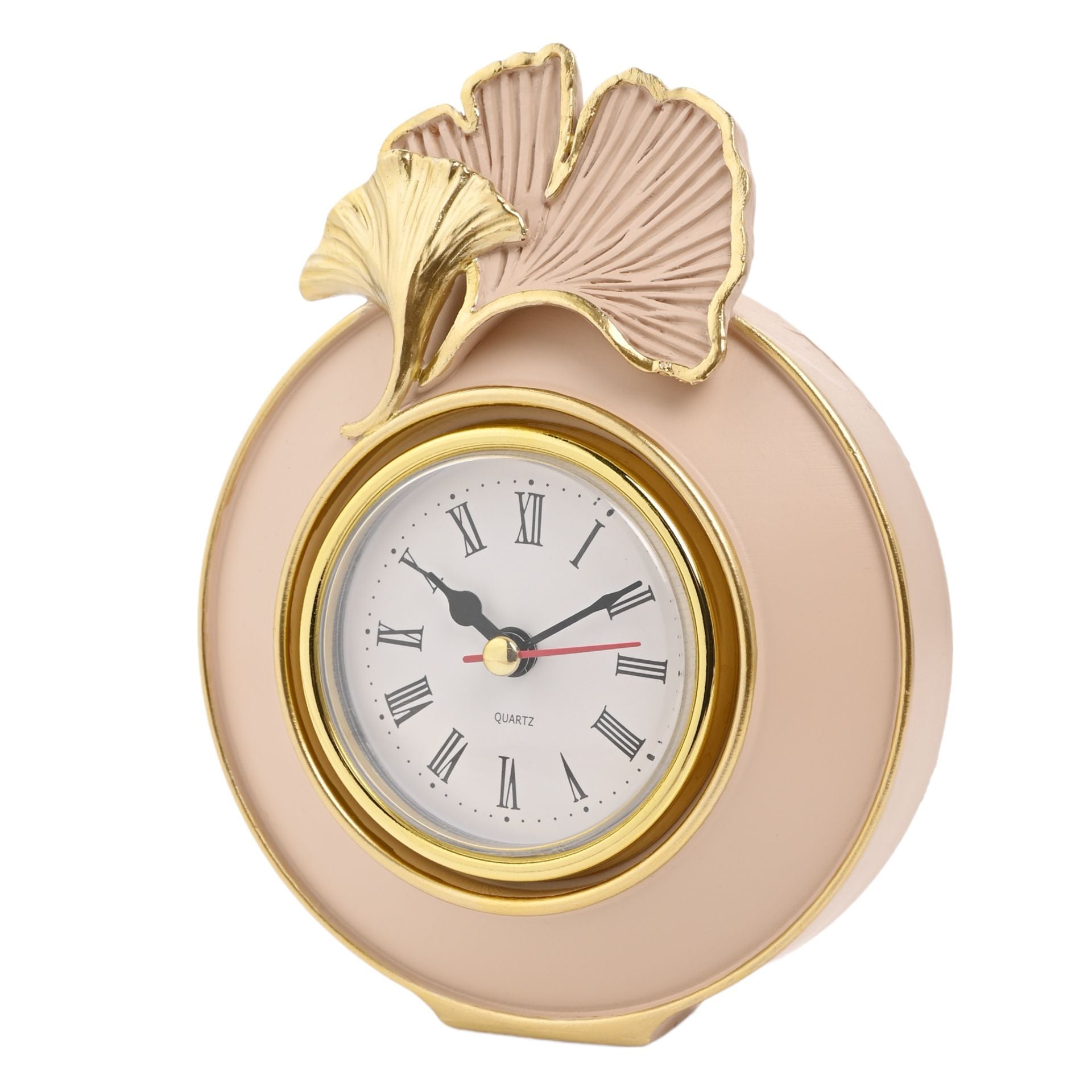 Sophia Classic Ginkgo Blush Round Mantel Clock