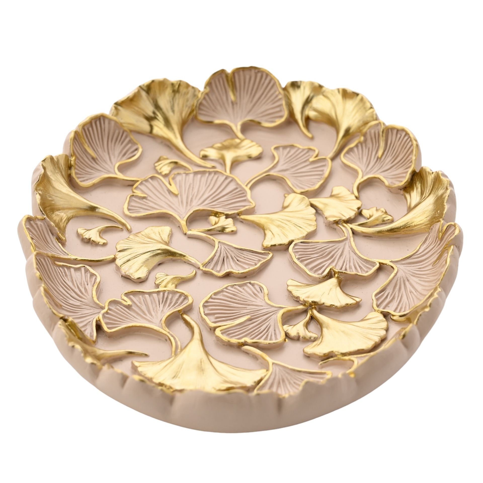 Sophia Classic Ginkgo Blush Round Trinket Tray