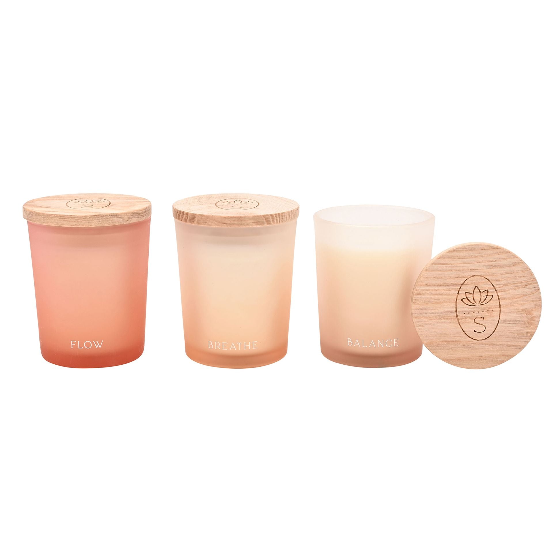 Serenity Tranquil Set of 3 Votive Candles - Flow, Balance & Breathe