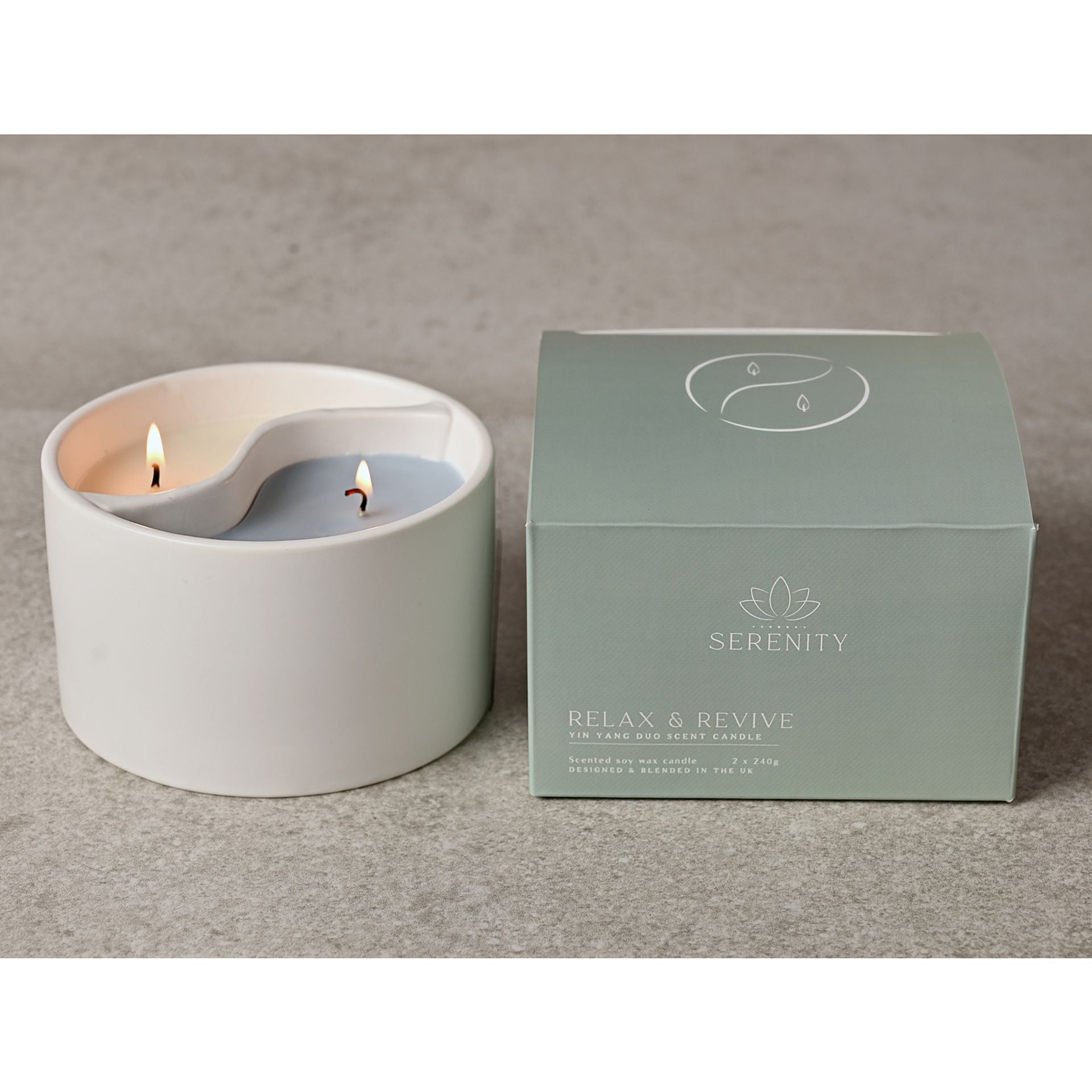 Serenity Yin Yan Relax & Revive Ceramic Candle 650g