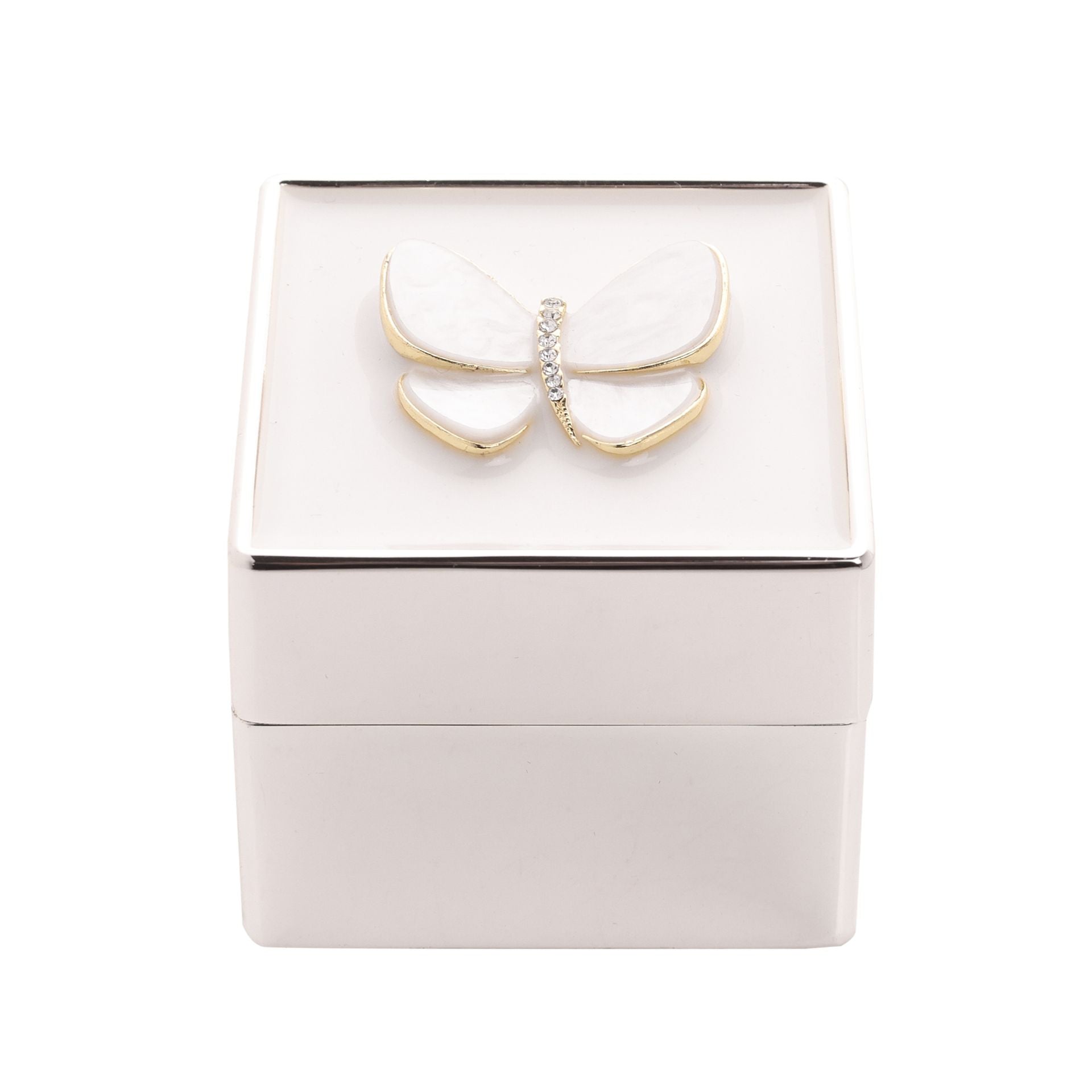 Sophia Classic Silver Plated Butterfly Trinket Box