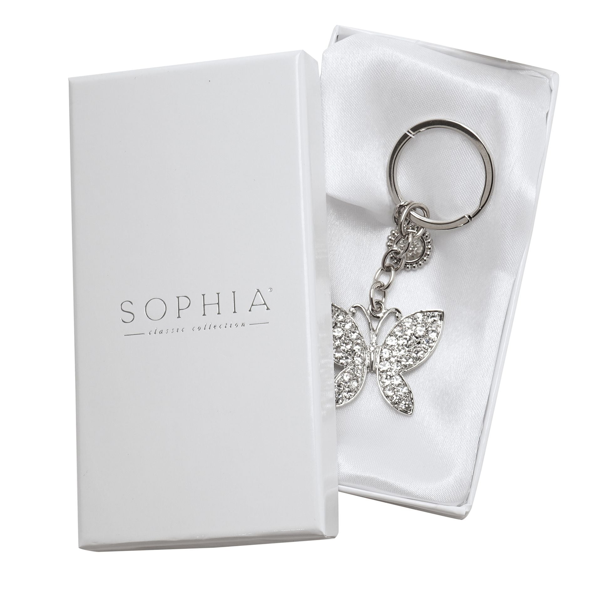 Sophia Classic Crystal Butterfly Keyring