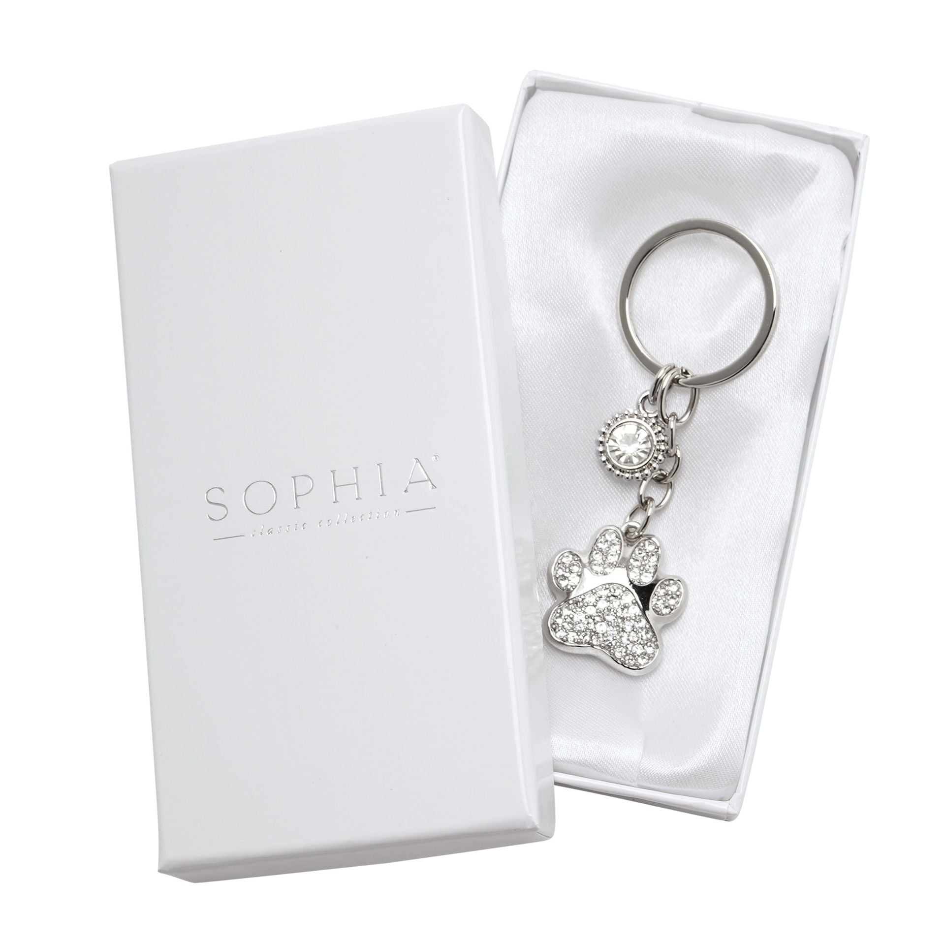 Sophia Classic Crystal Paw Keyring