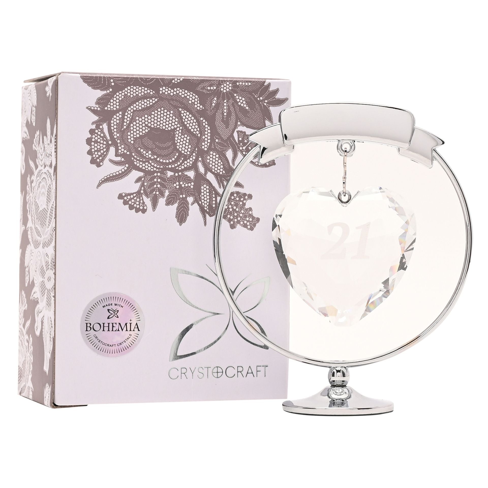 Crystocraft Freestand Crystal Heart  - 21