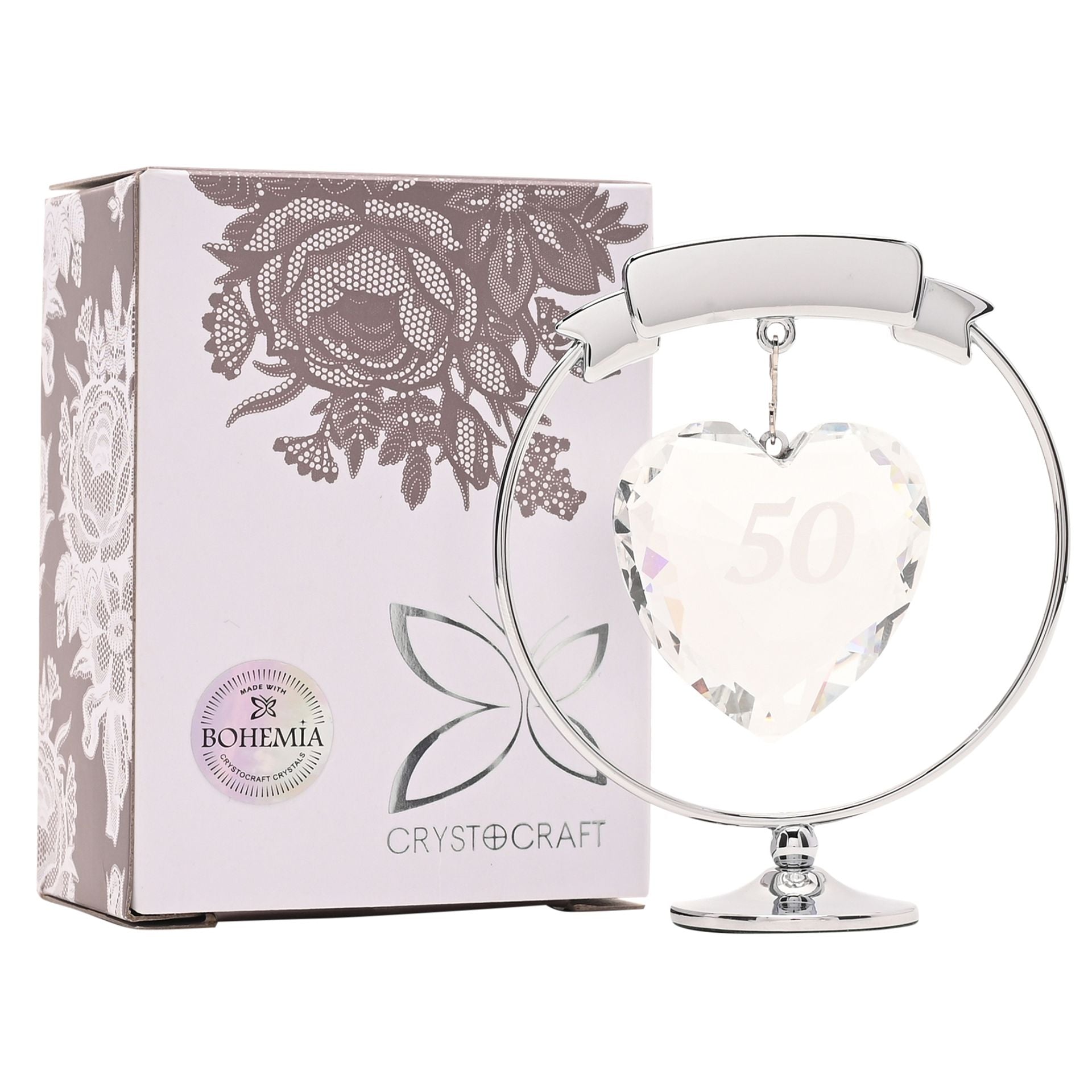 Crystocraft Freestand Crystal Heart  - 50