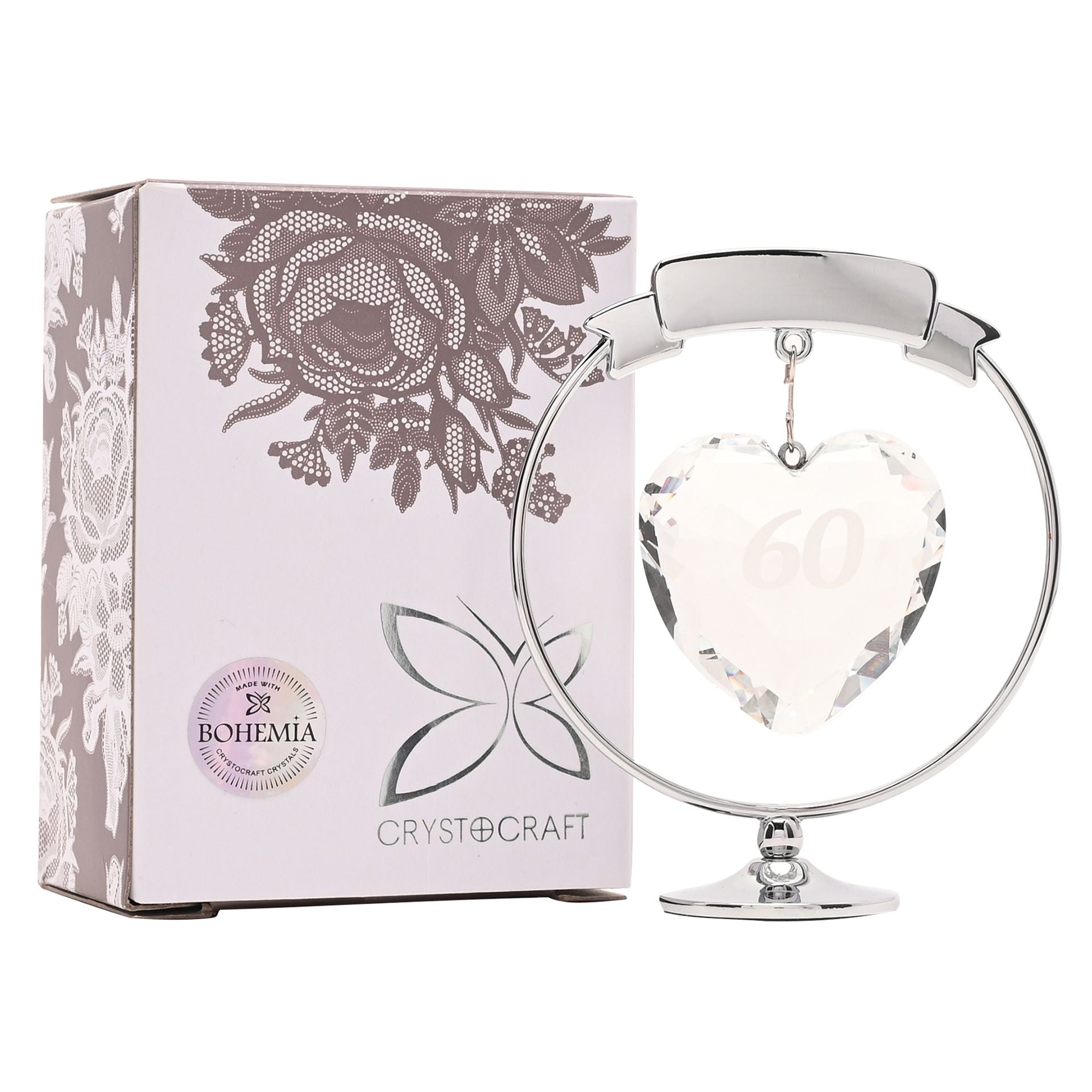 Crystocraft Freestand Crystal Heart  - 60