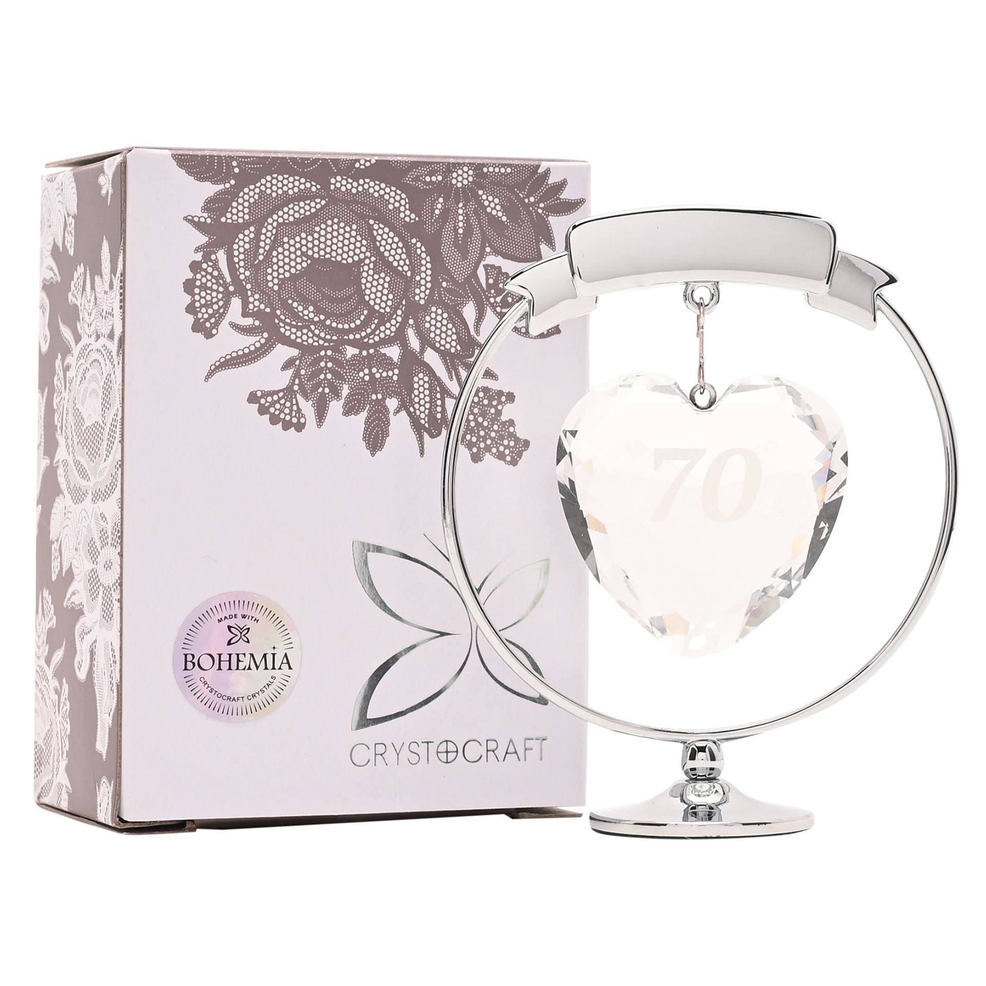 Crystocraft Freestand Crystal Heart  - 70