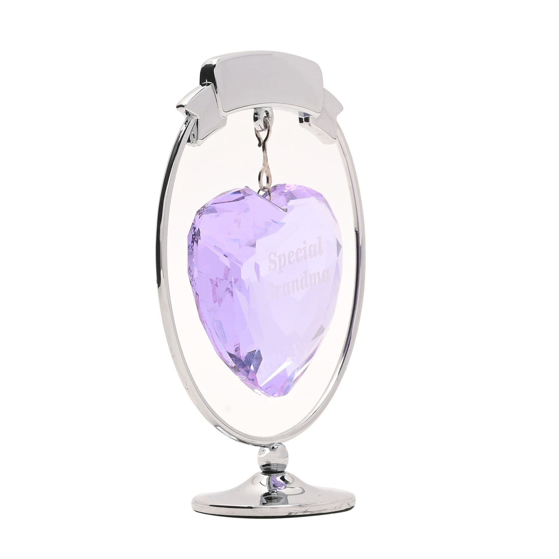 Crystocraft Chrome Plated Circle & Heart - Special Grandma