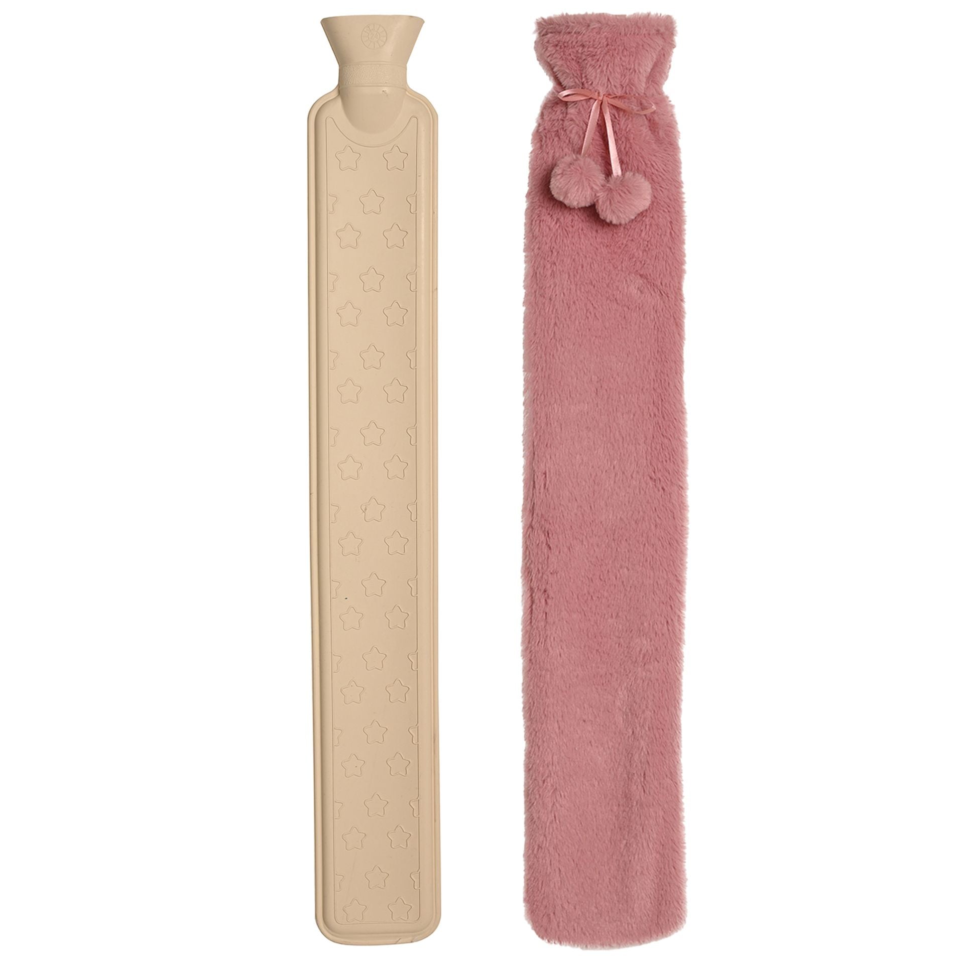 Sophia Layers Soft Faux Fur 1.7L Long Hot Water Bottle - Pink
