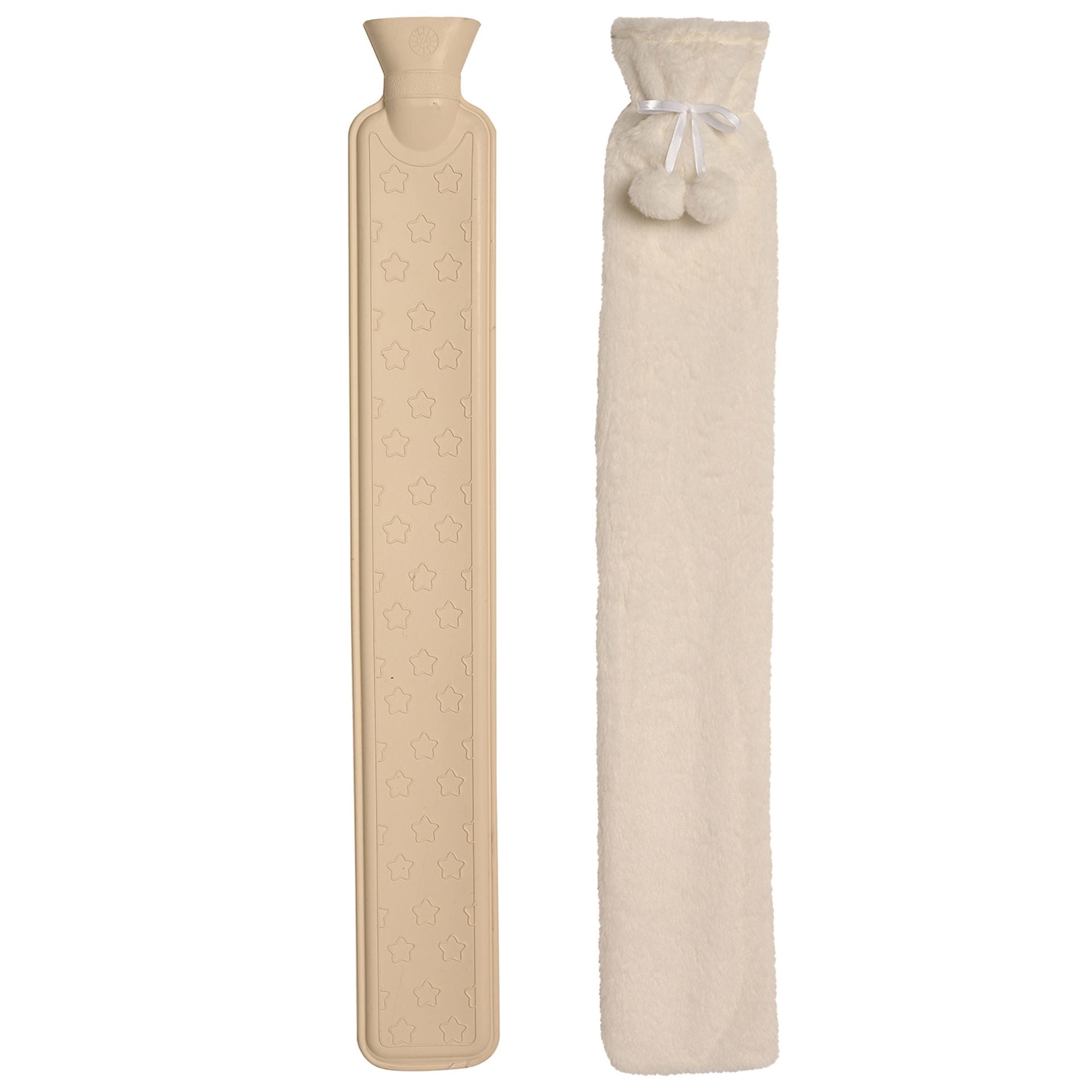 Sophia Layers Soft Faux Fur 1.7L Long Hot Water Bottle - White