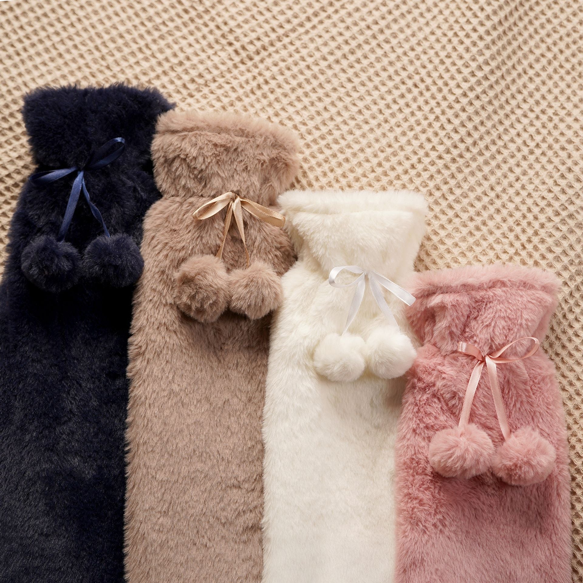 Sophia Layers Soft Faux Fur 1.7L Long Hot Water Bottle - White