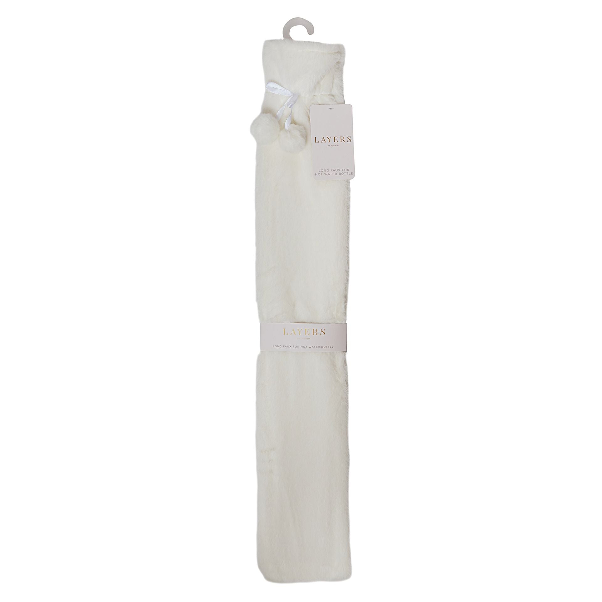 Sophia Layers Soft Faux Fur 1.7L Long Hot Water Bottle - White