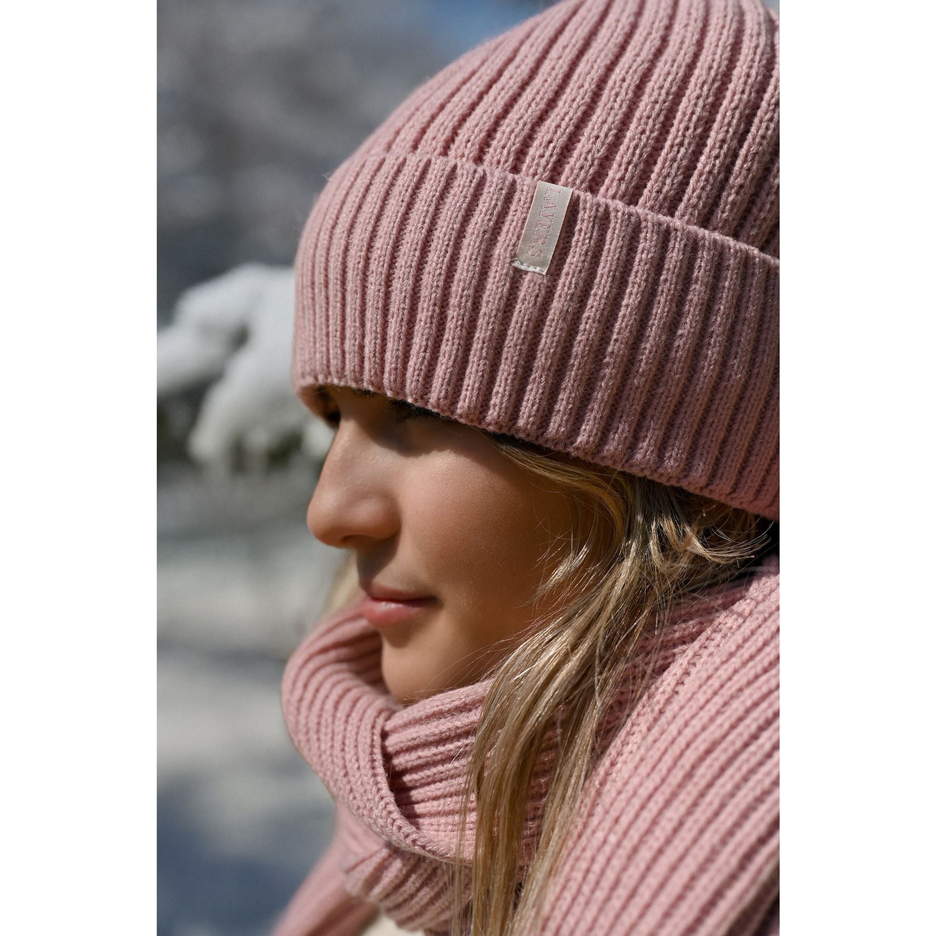 Sophia Layers Cosy Knit Hat Glove & Scarf Gift Set - Blush Pink