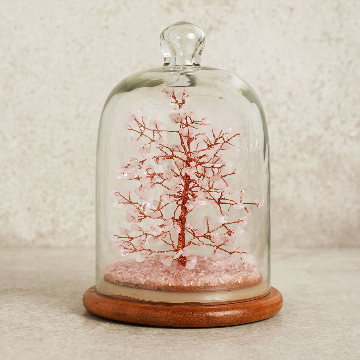 Serenity Gemstone Dome Tree 200 Beads - Rose Quartz