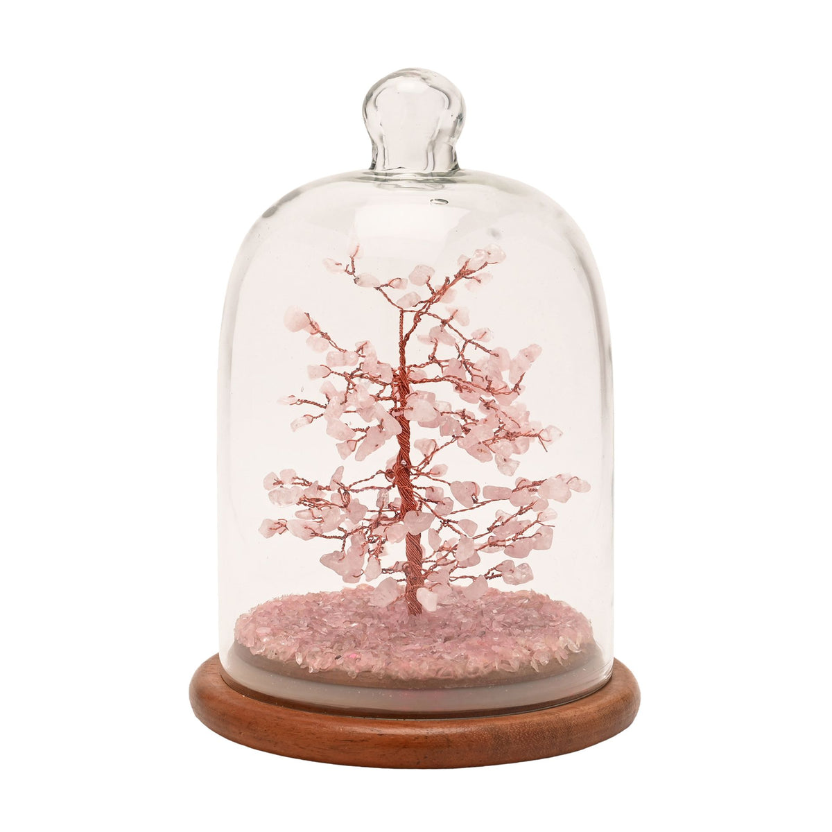 Serenity Gemstone Dome Tree 200 Beads - Rose Quartz