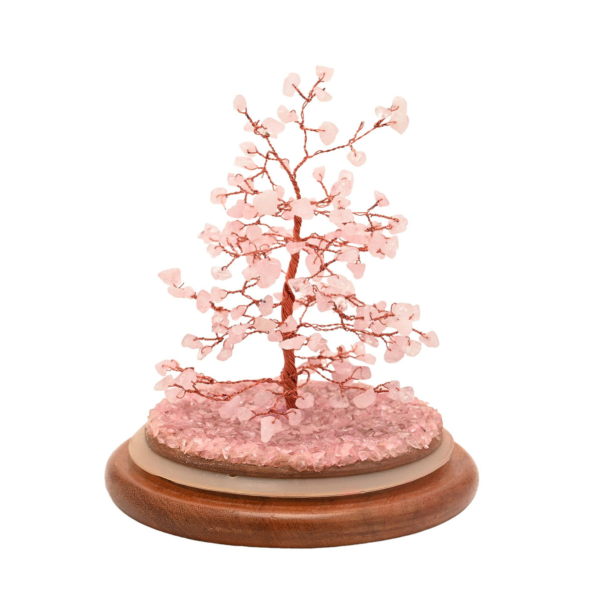 Serenity Gemstone Dome Tree 200 Beads - Rose Quartz