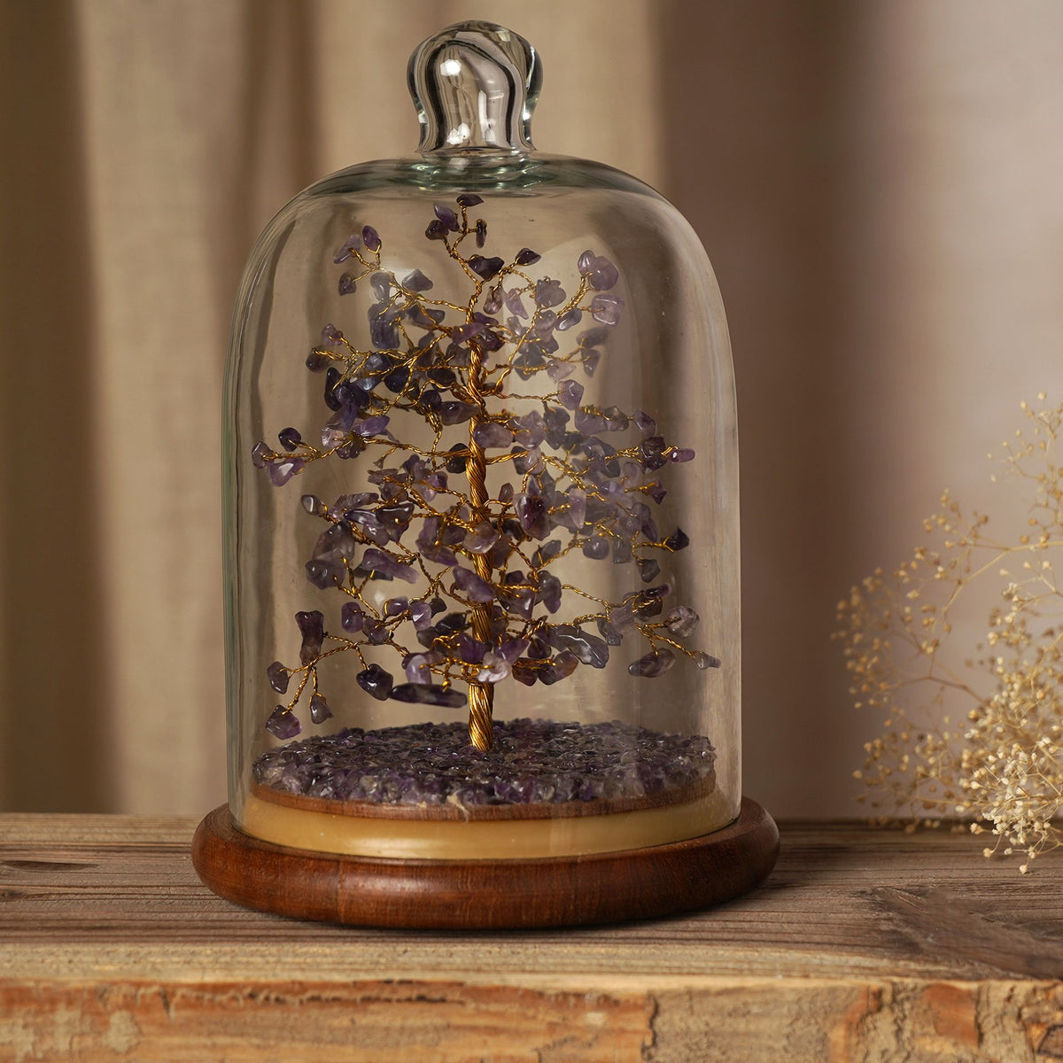 Serenity Gemstone Dome Tree 200 Beads - Amethyst