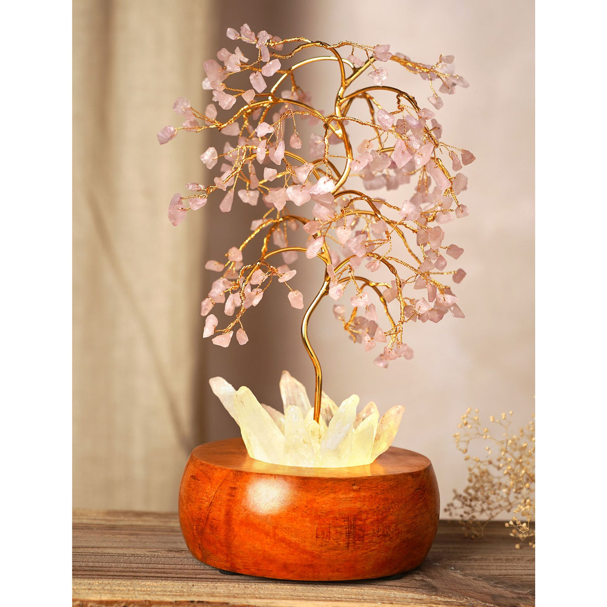 Serenity Rose Quartz LED Glow Tree