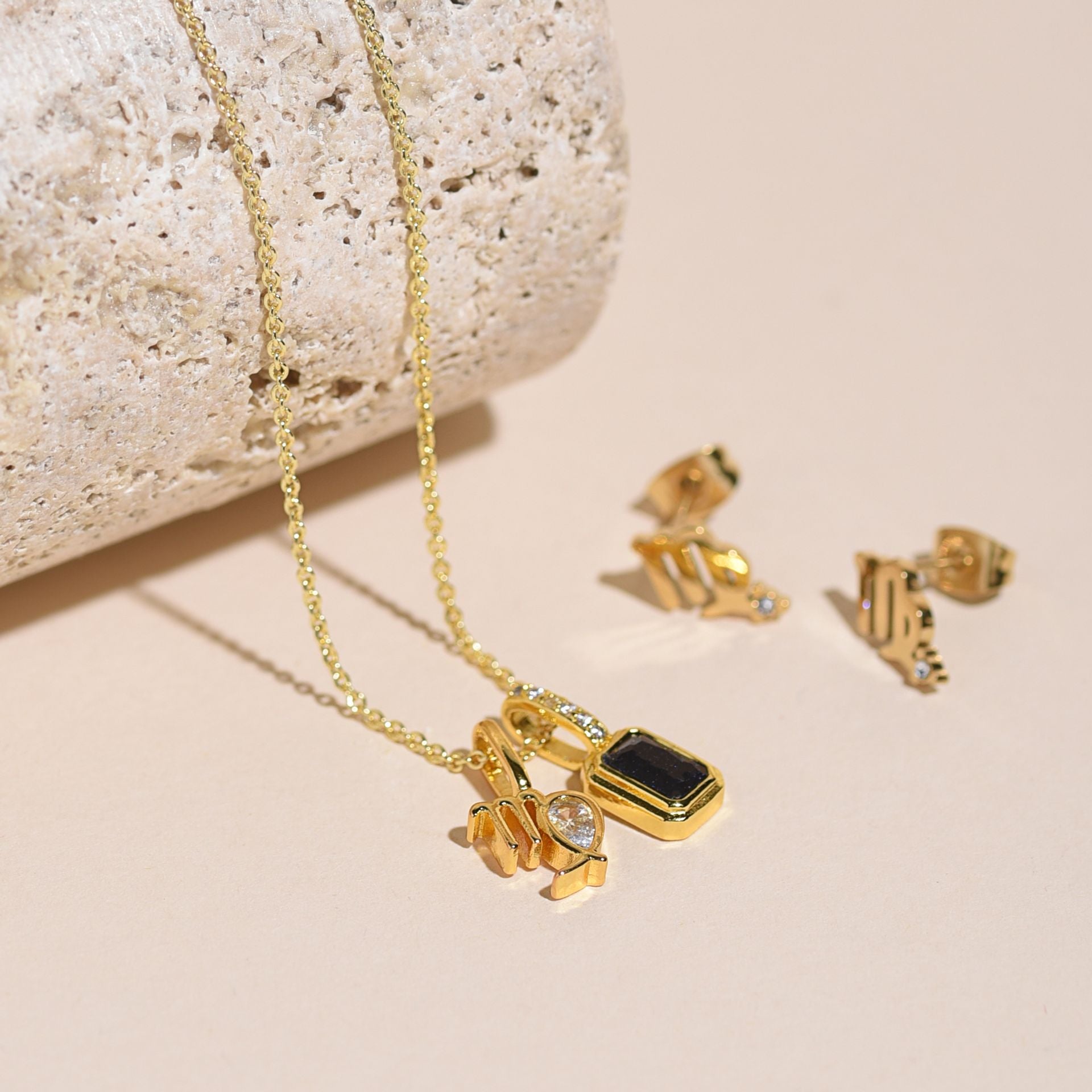 Serenity Zodiac 18k Gold Plated Earrings - Virgo