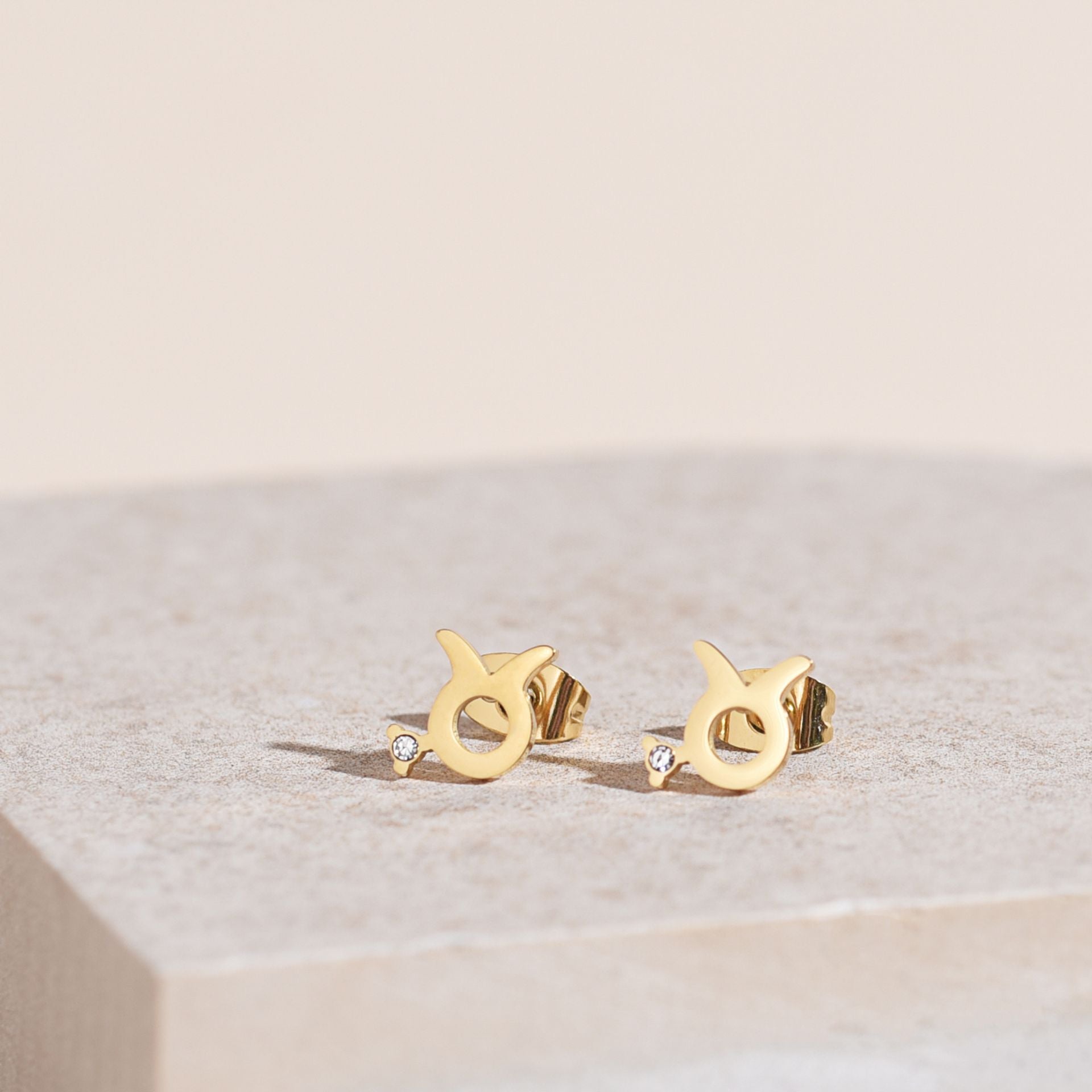 Serenity Zodiac 18k Gold Plated Earrings - Taurus