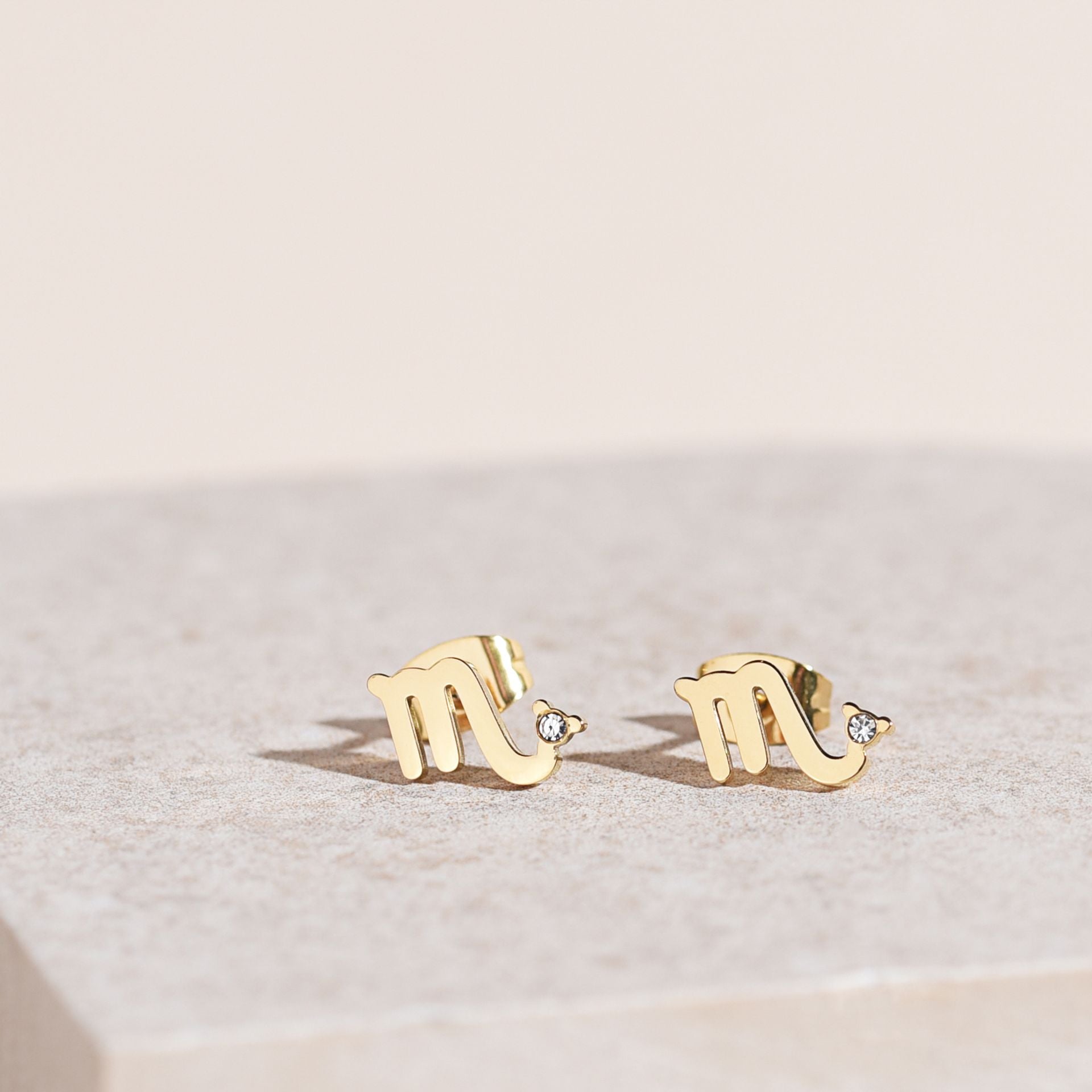 Serenity Zodiac 18k Gold Plated Earrings - Scorpio