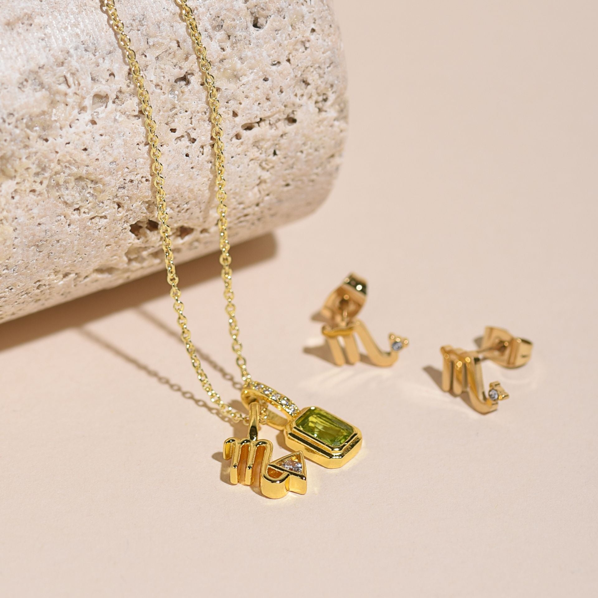 Serenity Zodiac 18k Gold Plated Earrings - Scorpio