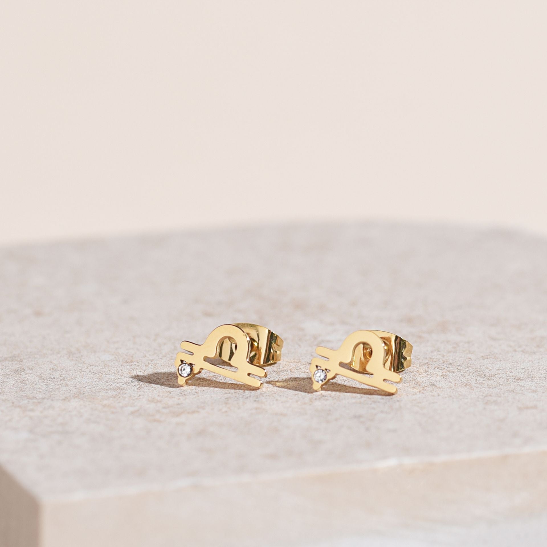 Serenity Zodiac 18k Gold Plated Earrings - Libra
