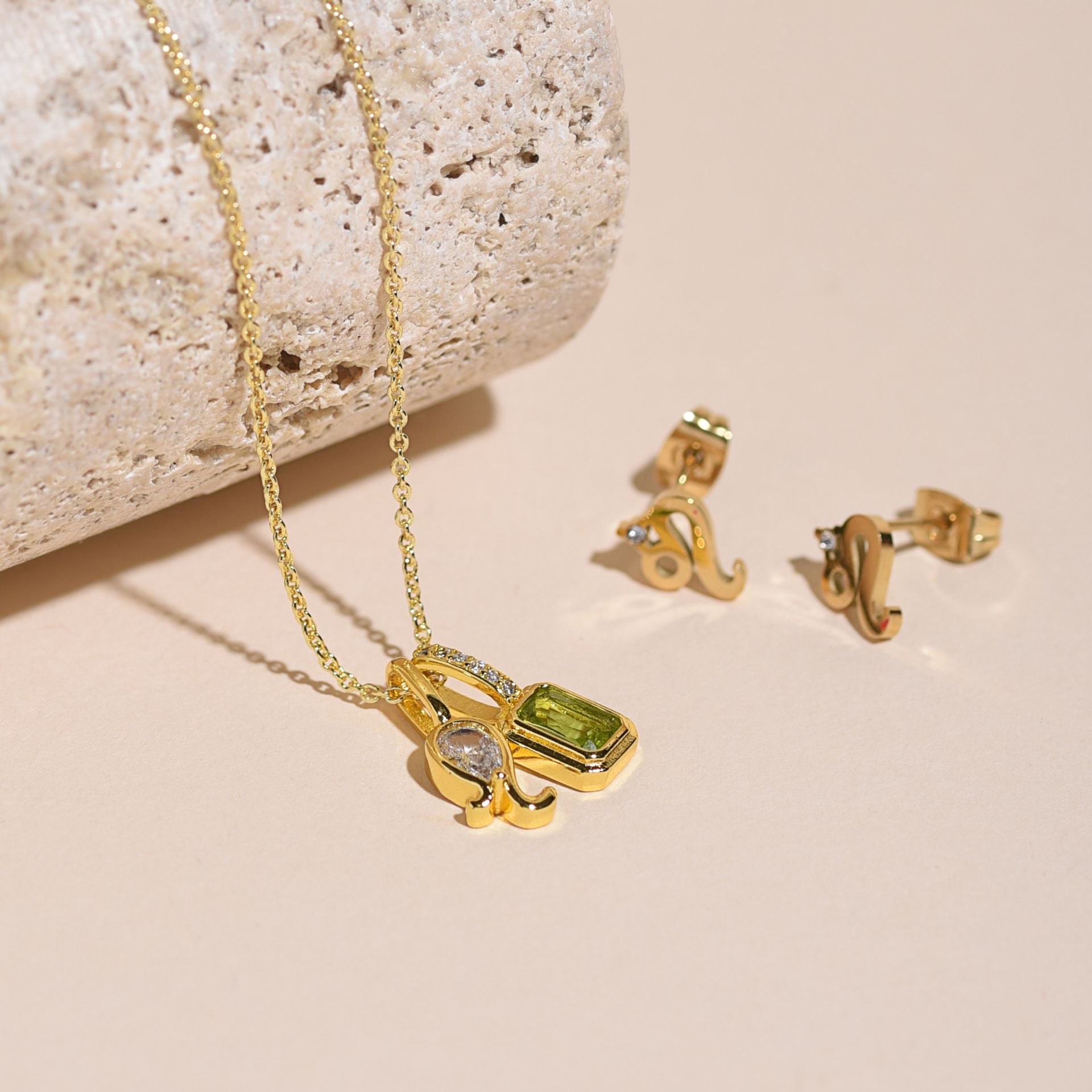 Serenity Zodiac 18k Gold Plated Earrings - Leo