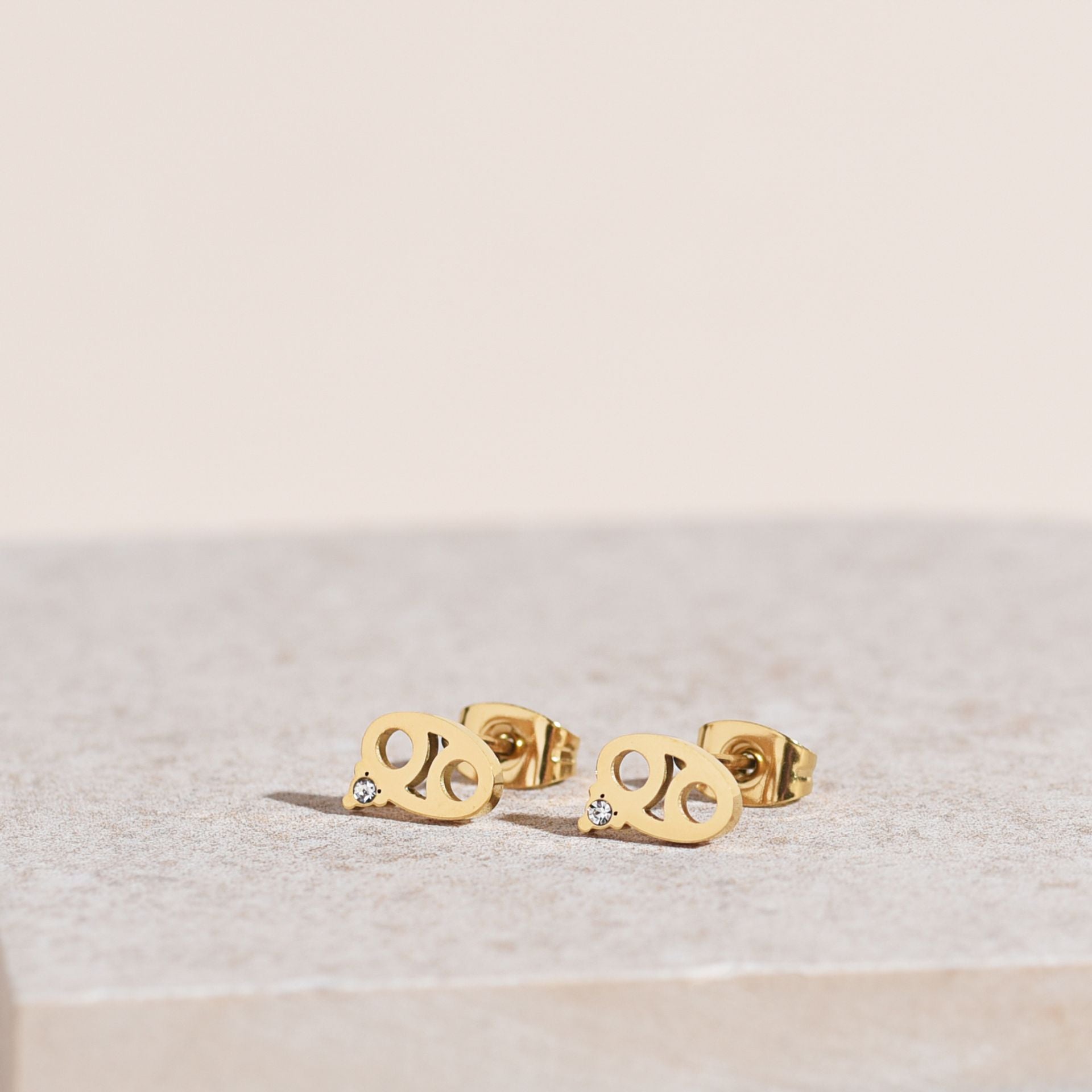 Serenity Zodiac 18k Gold Plated Earrings - Cancer