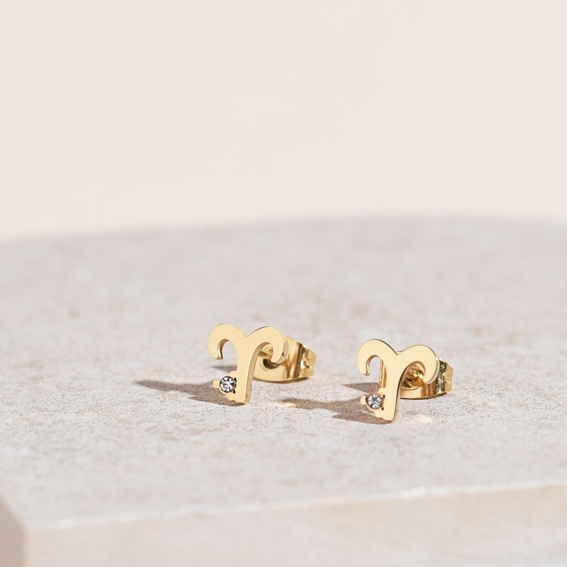 Serenity Zodiac 18k Gold Plated Earrings - Aries