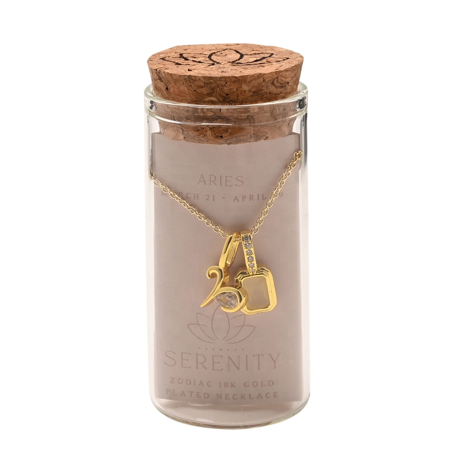 Serenity Zodiac 18k Gold Plated Necklace - Aries