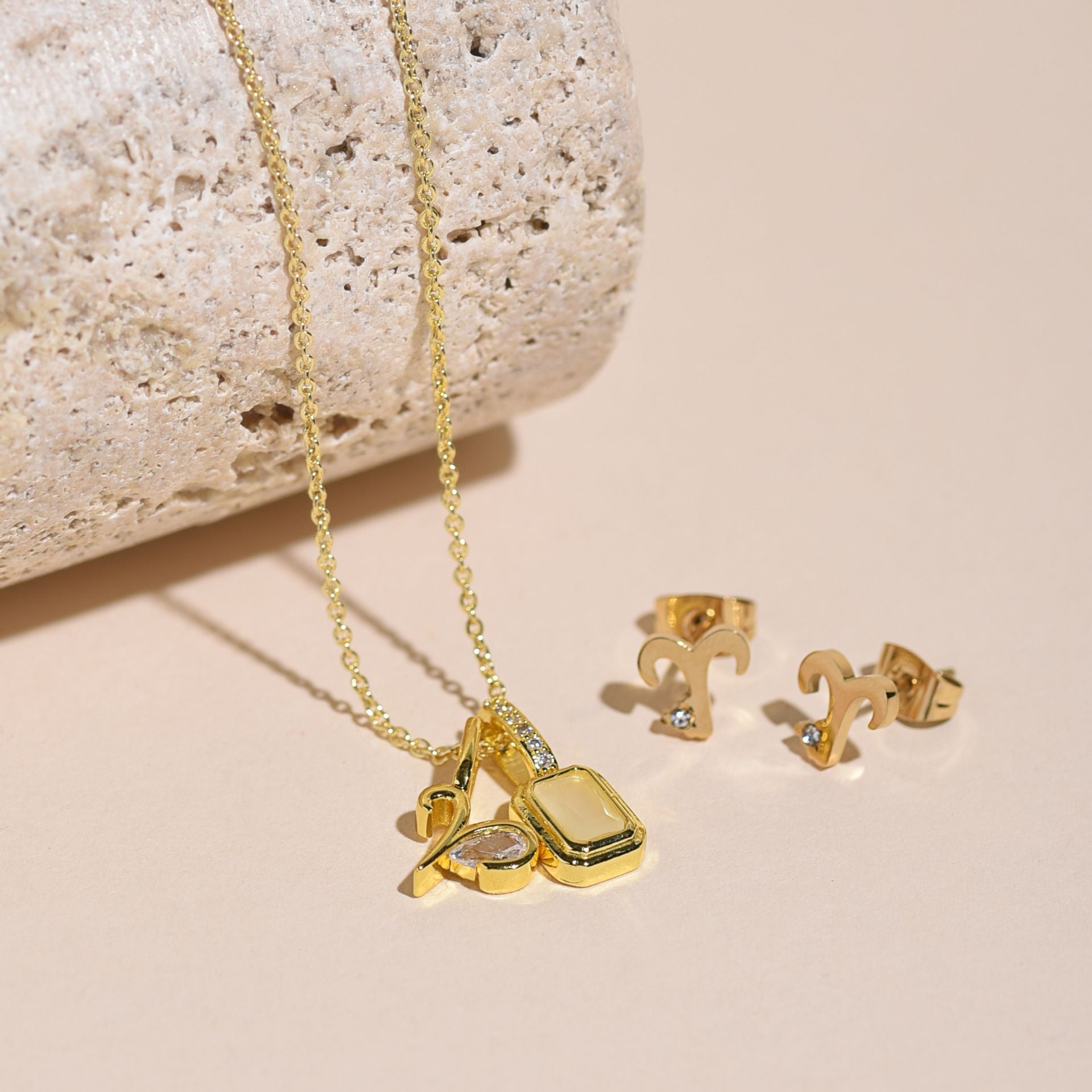 Serenity Zodiac 18k Gold Plated Necklace - Aries