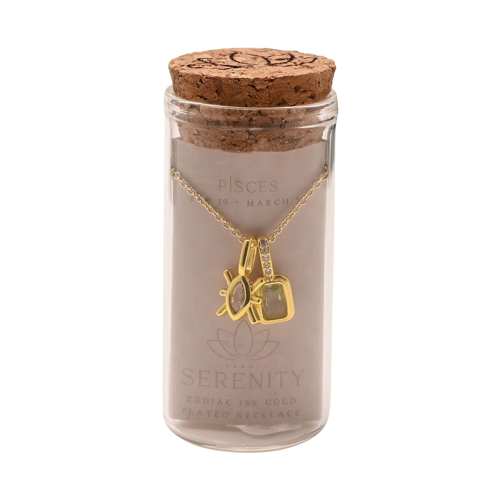 Serenity Zodiac 18k Gold Plated Necklace - Pisces