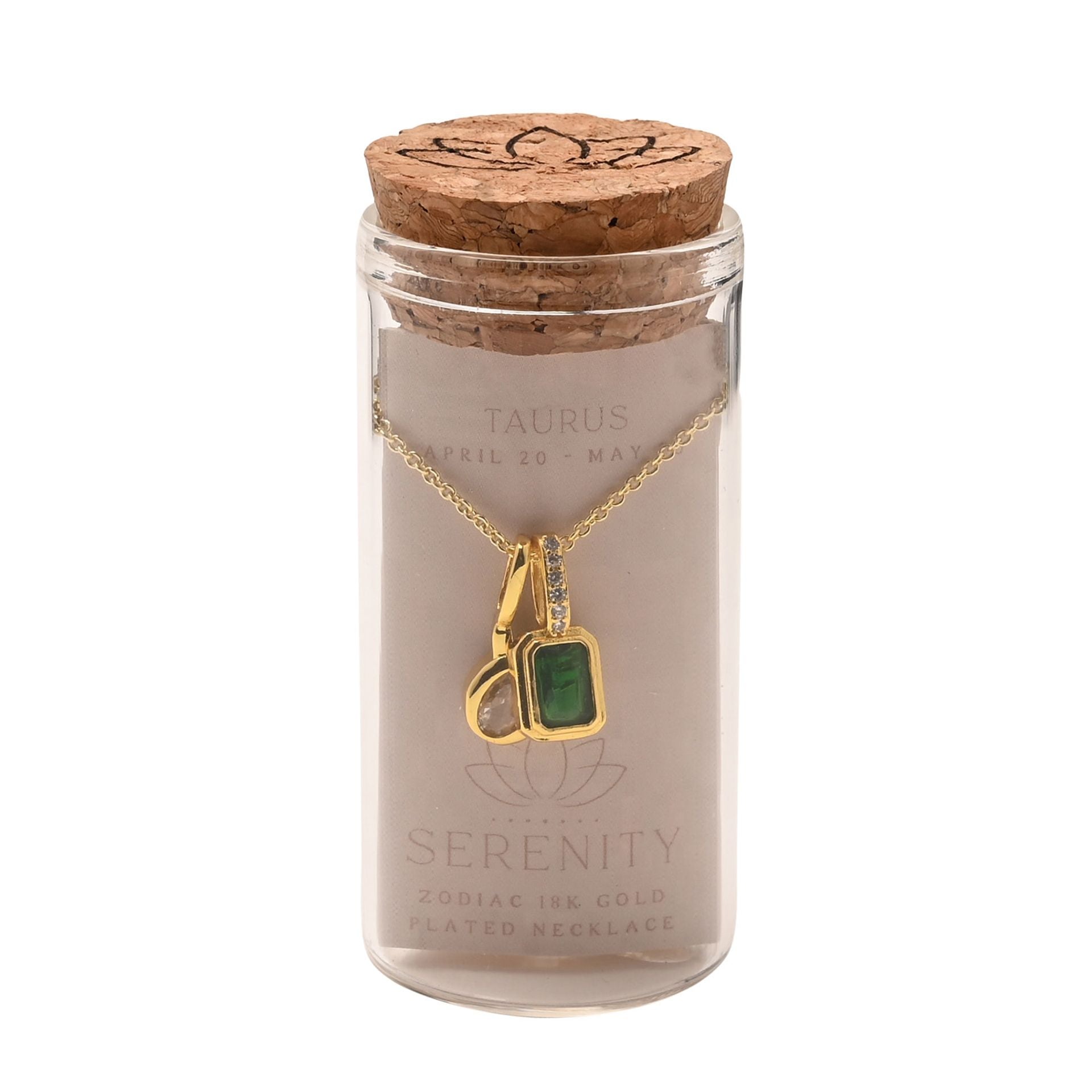 Serenity Zodiac 18k Gold Plated Necklace - Taurus