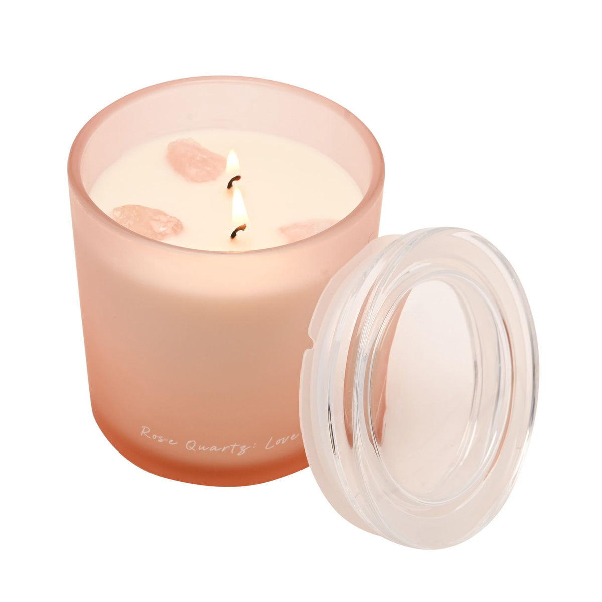 Serenity Rose Quartz Crystal Infused 380g Candle