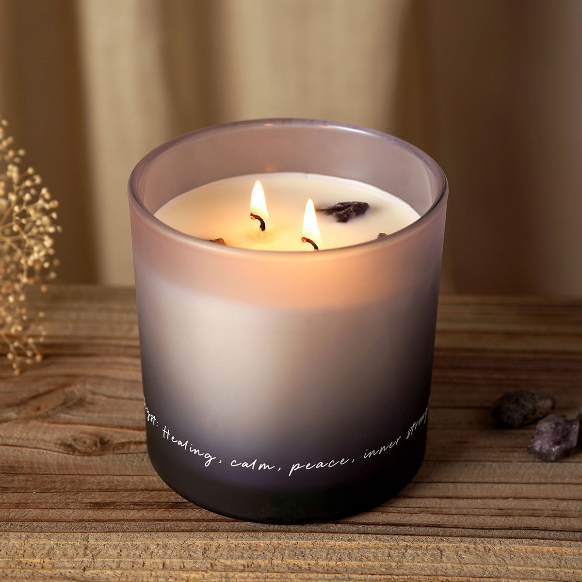 Serenity Amethyst Crystal Infused 380g Candle