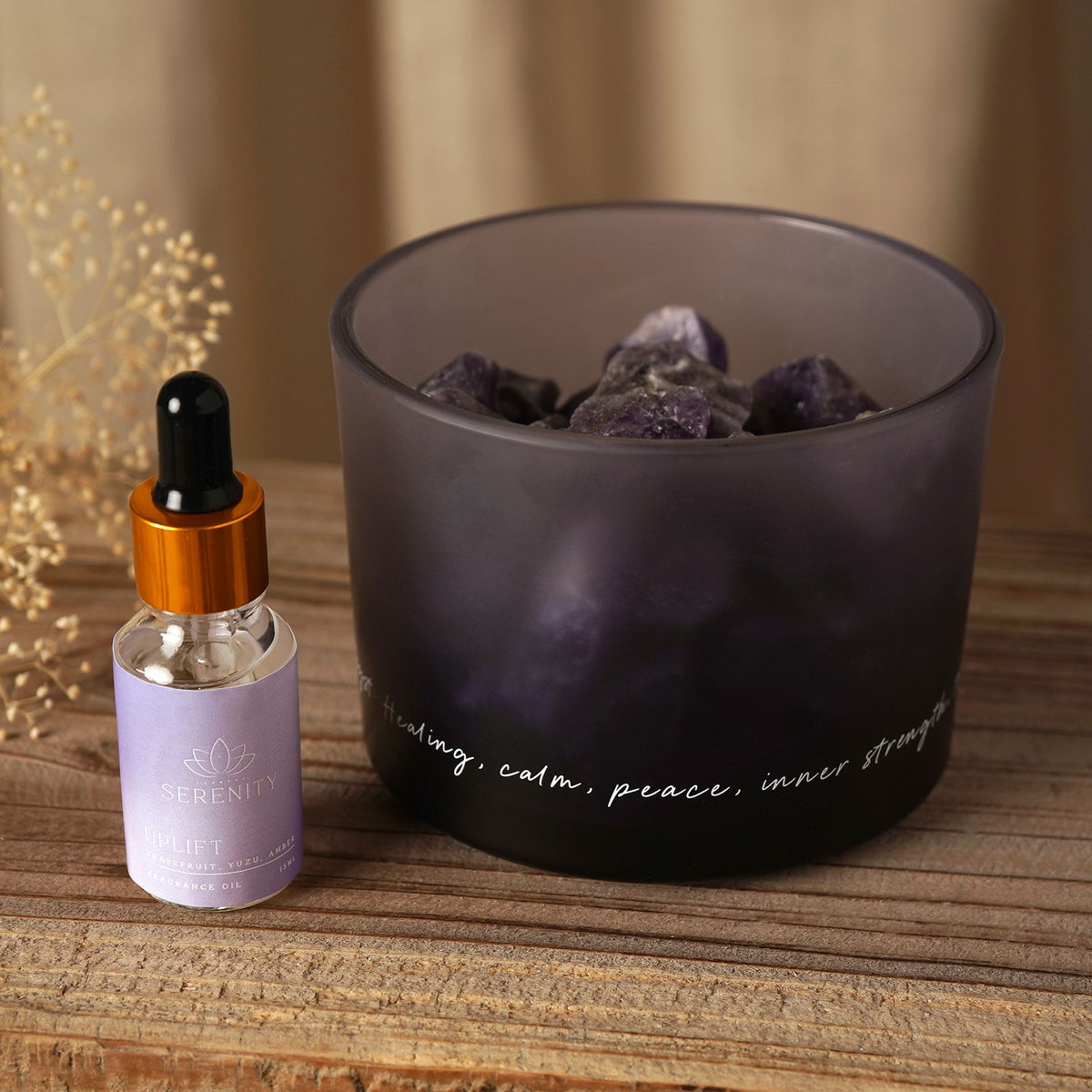 Serenity Amethyst Crystal Bowl Diffuser & Oil