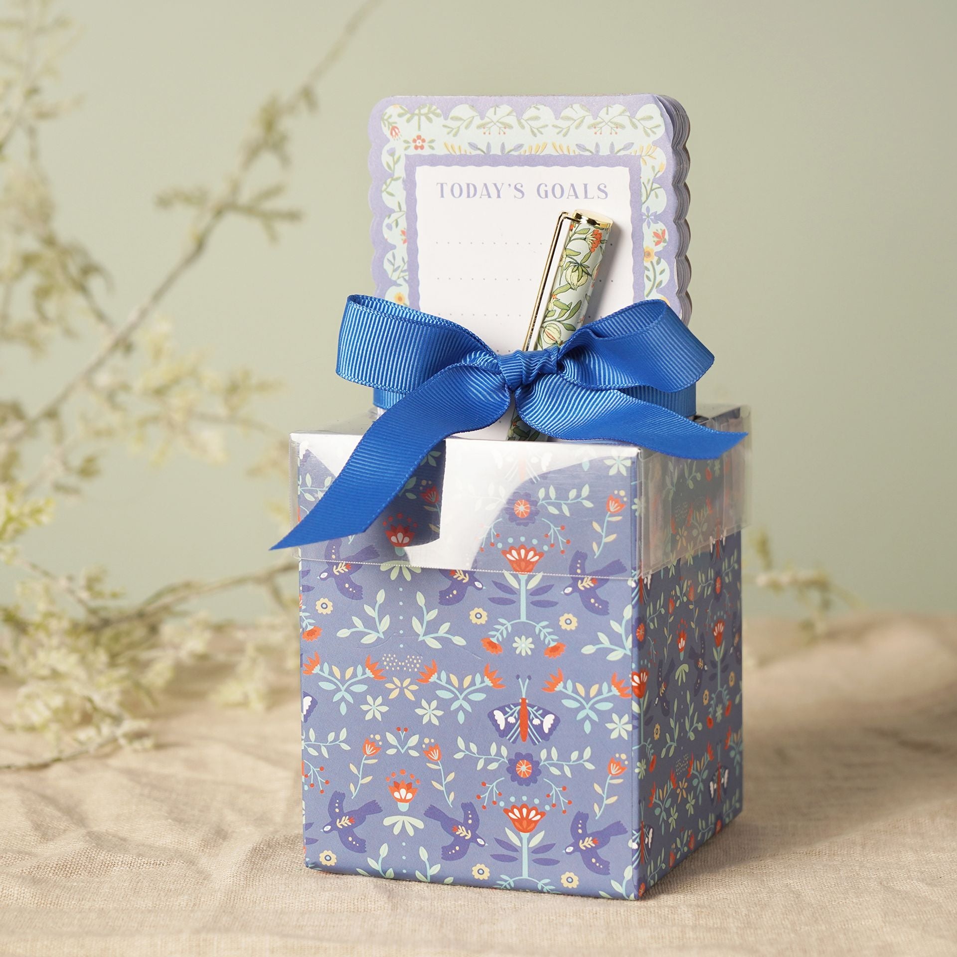 Sophia Lane Floral Pen Pot Pen & Notebook Gift Set
