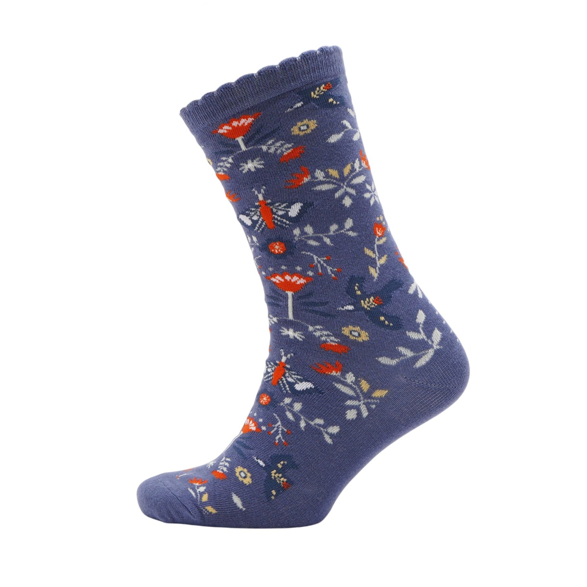 Set of 2 Sophia Lane Floral Ladies Sock Pairs