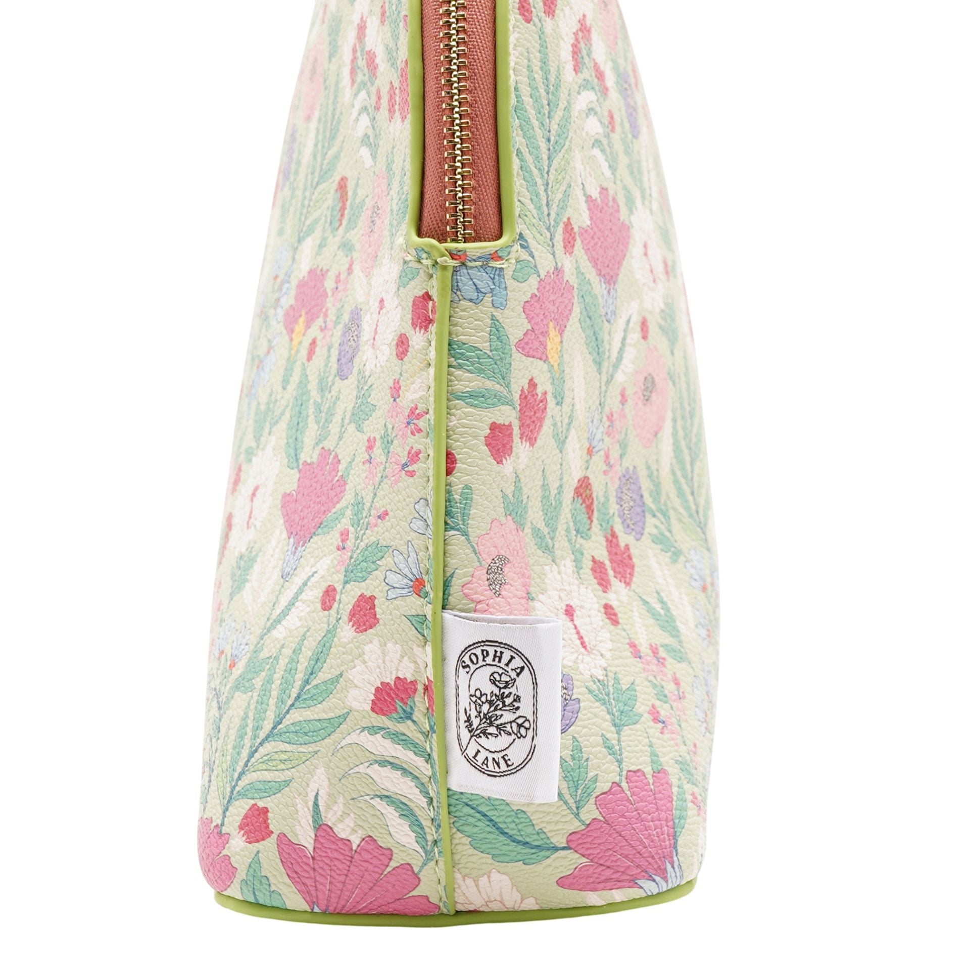 Sophia Lane Large Floral Make-Up Bag - Green