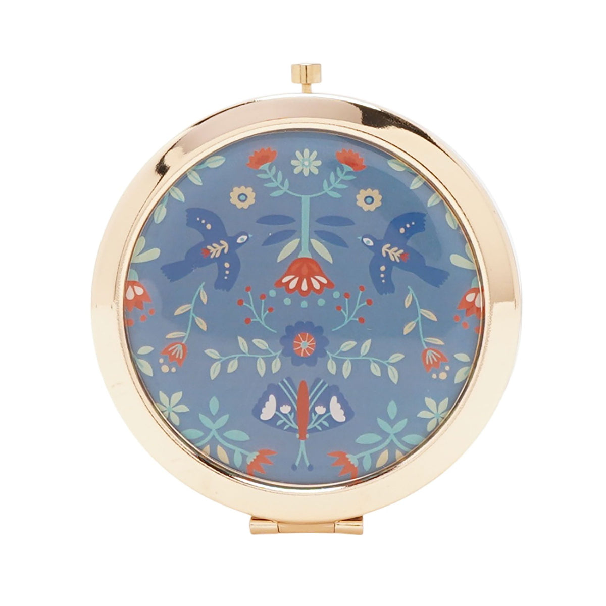 Sophia Lane Floral Compact Mirror - Blue