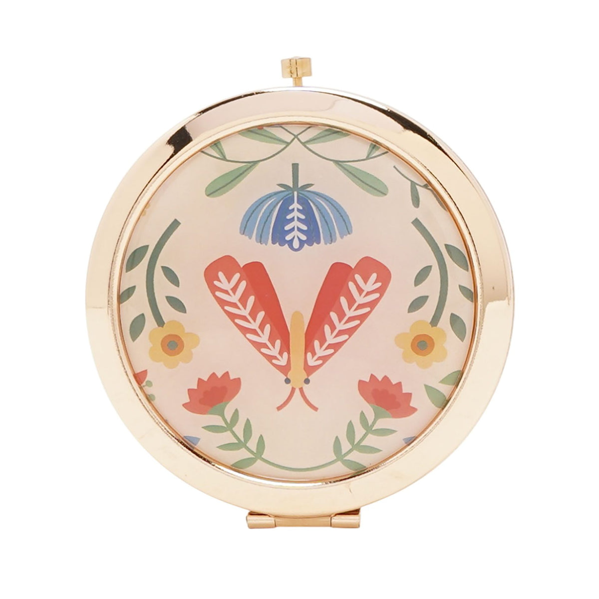 Sophia Lane Floral Compact Mirror - Cream