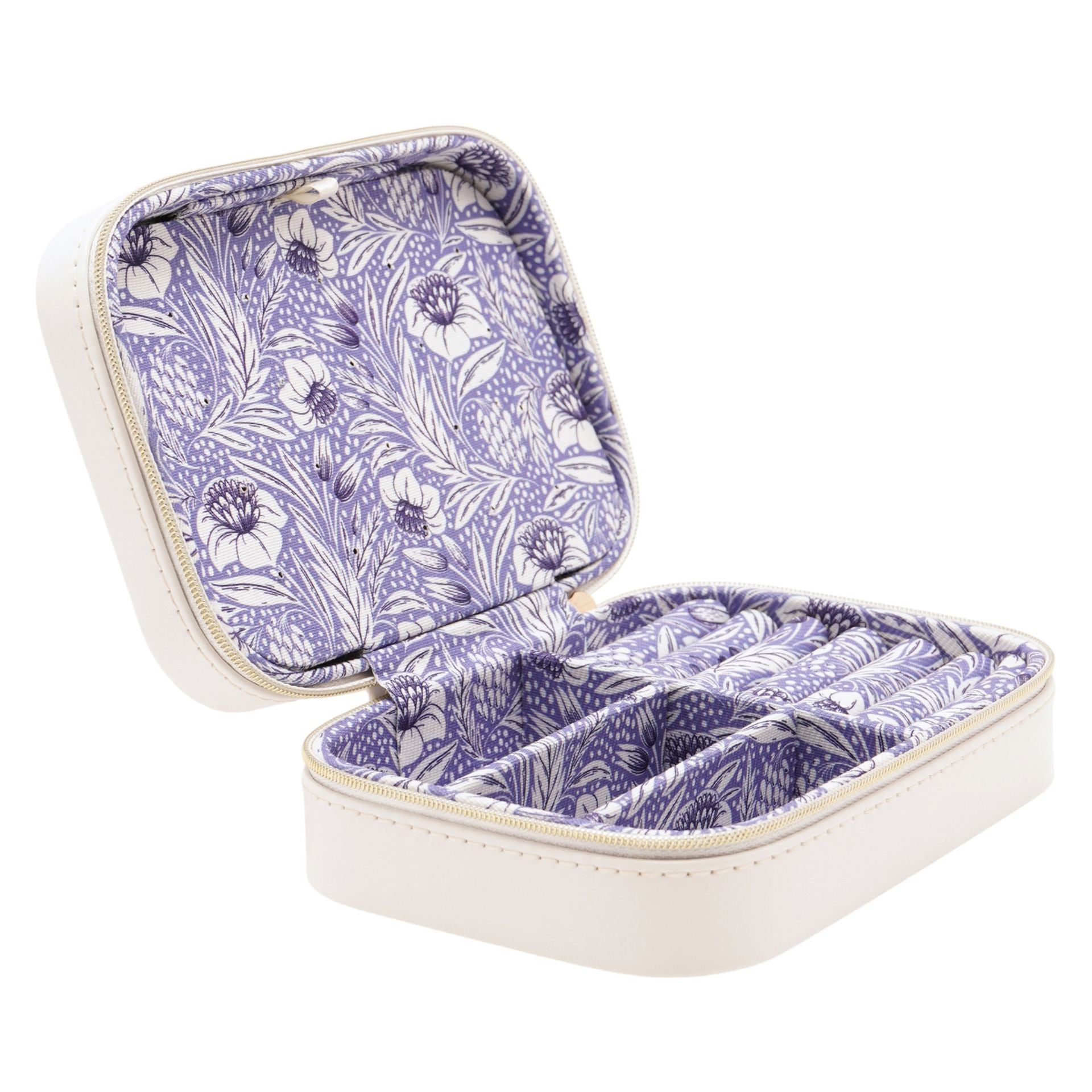 Sophia Lane White & Blue Floral Jewellery Box